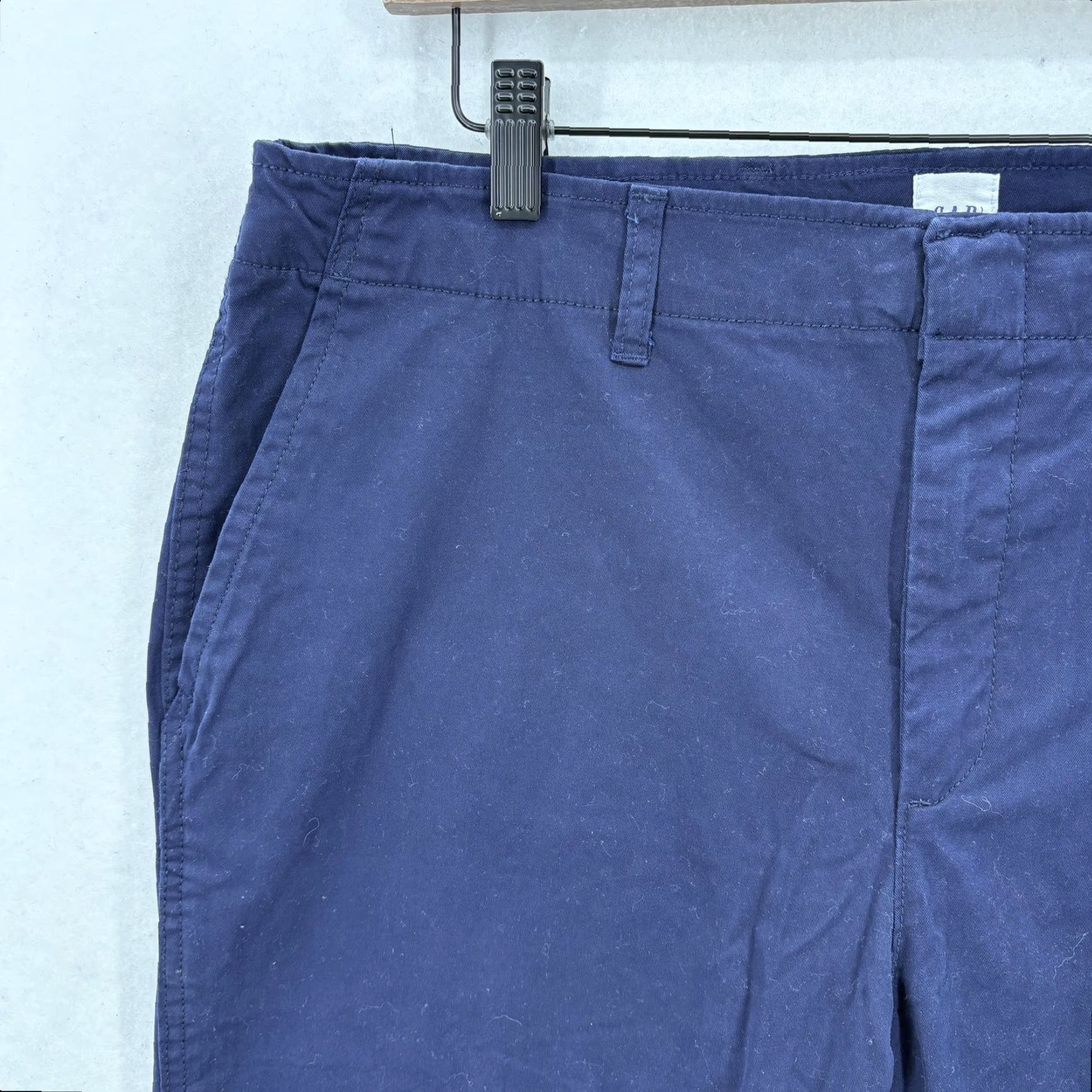 Gap GAP Pants Womens 14 Navy Downtown Khaki Chino Ankle Stretch Cotton Casual Preppy Tapered Twill Pockets Zip Womens Size 36" / US 14 / IT 50 - 3 Thumbnail