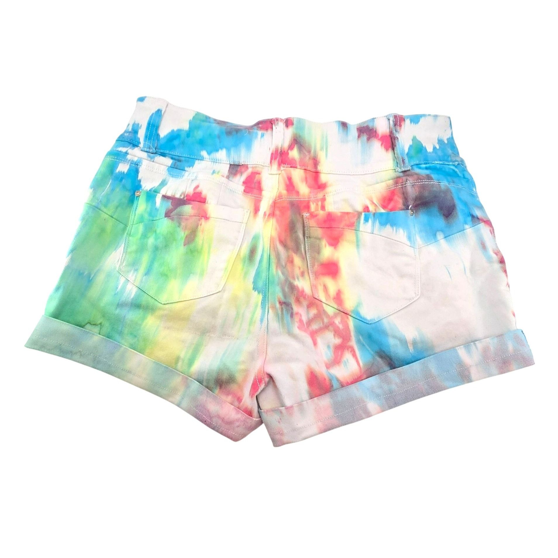 Other Tie-Dye Shorts Blue Savvy High-Waisted Juniors 3 Button Size Size 35" - 4 Thumbnail