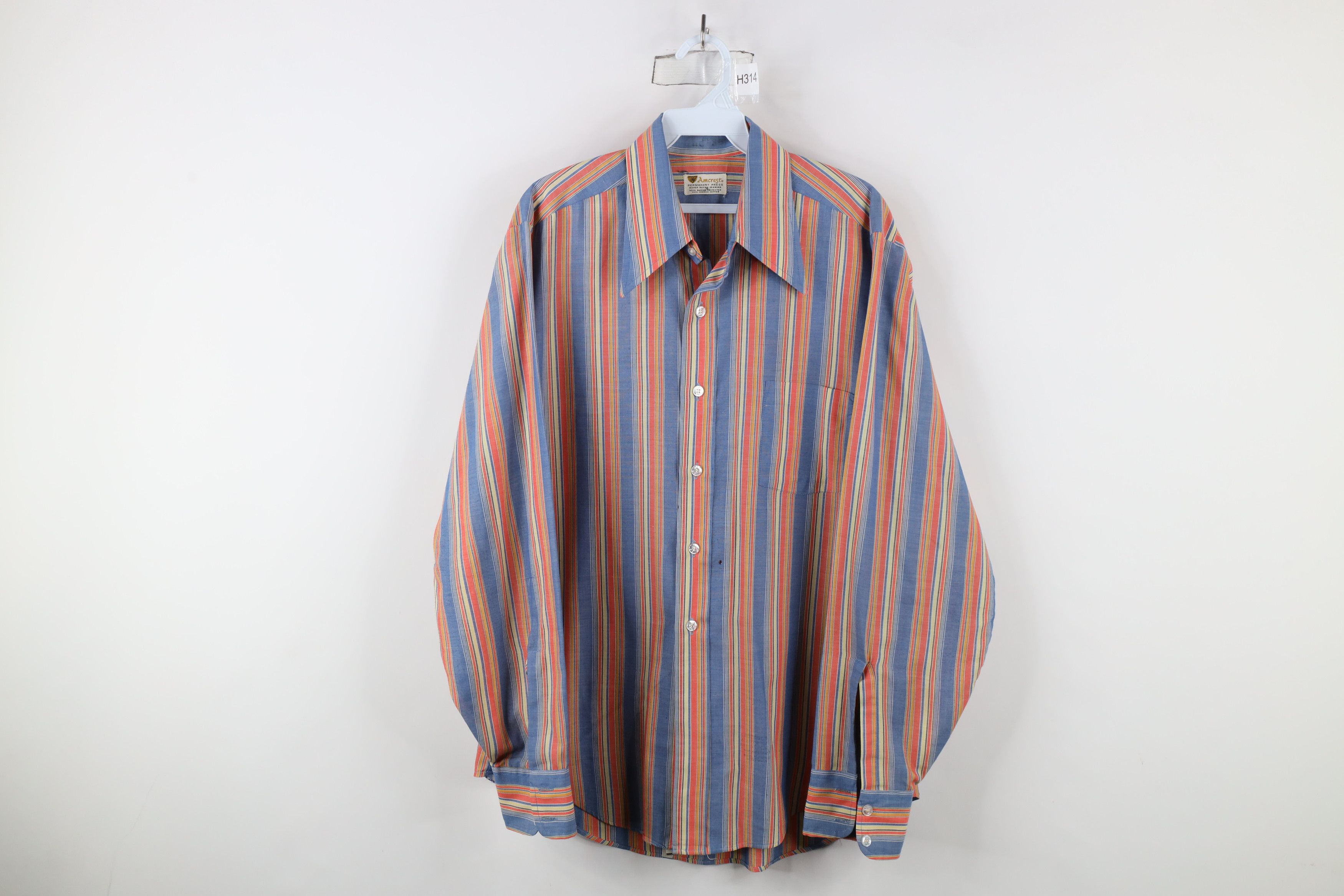 Vintage Vintage 70s Streetwear Rainbow Striped Button Shirt USA Size US M / EU 48-50 / 2 - 1 Thumbnail
