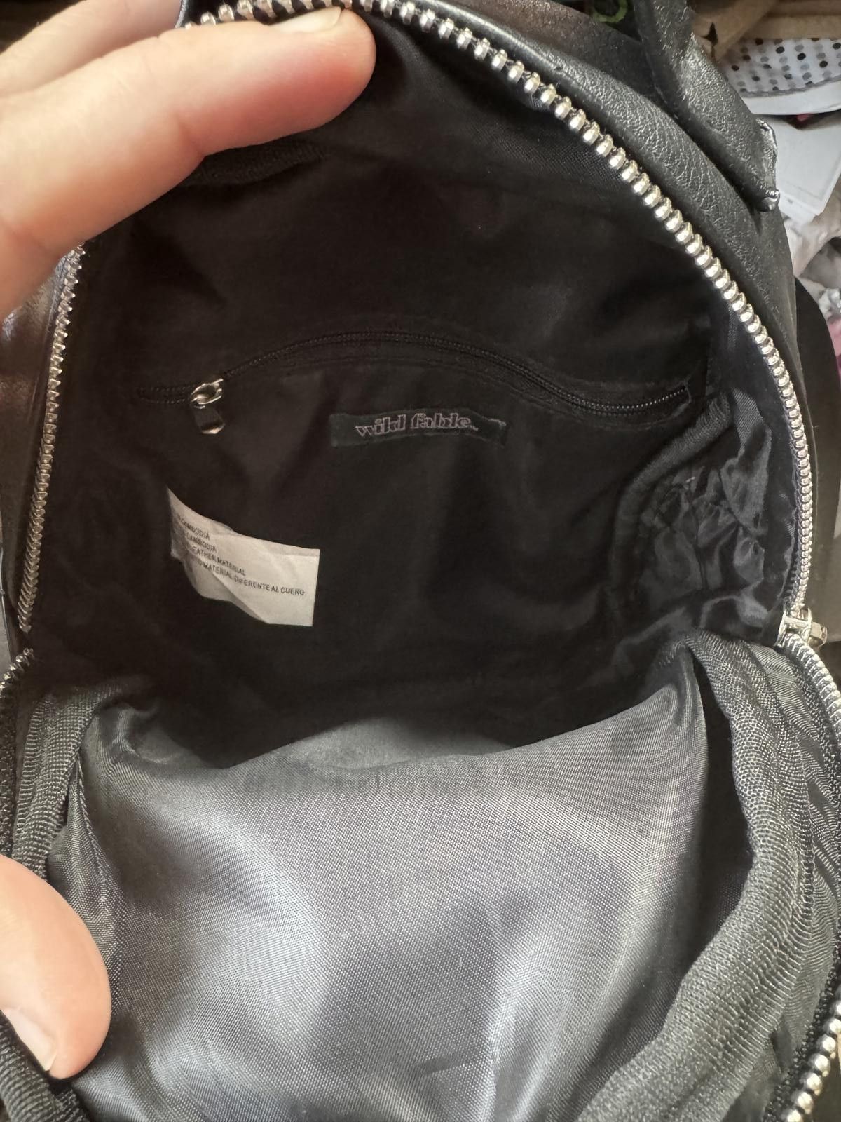 Other Wild Fable Compact Black Mini Backpack with Silver Zippers Size ONE SIZE - 4 Thumbnail
