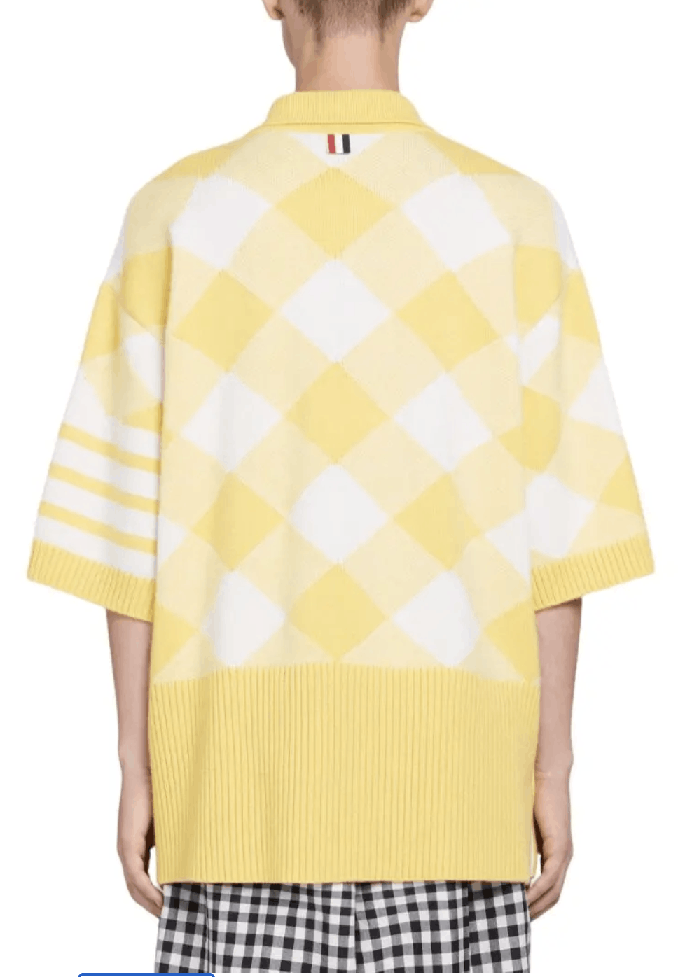 Thom Browne $2300 THOM BROWNE OVERSIZED 4 BAR GINGHAM CASHMERE CARDIGAN Size US M / EU 48-50 / 2 - 10 Thumbnail