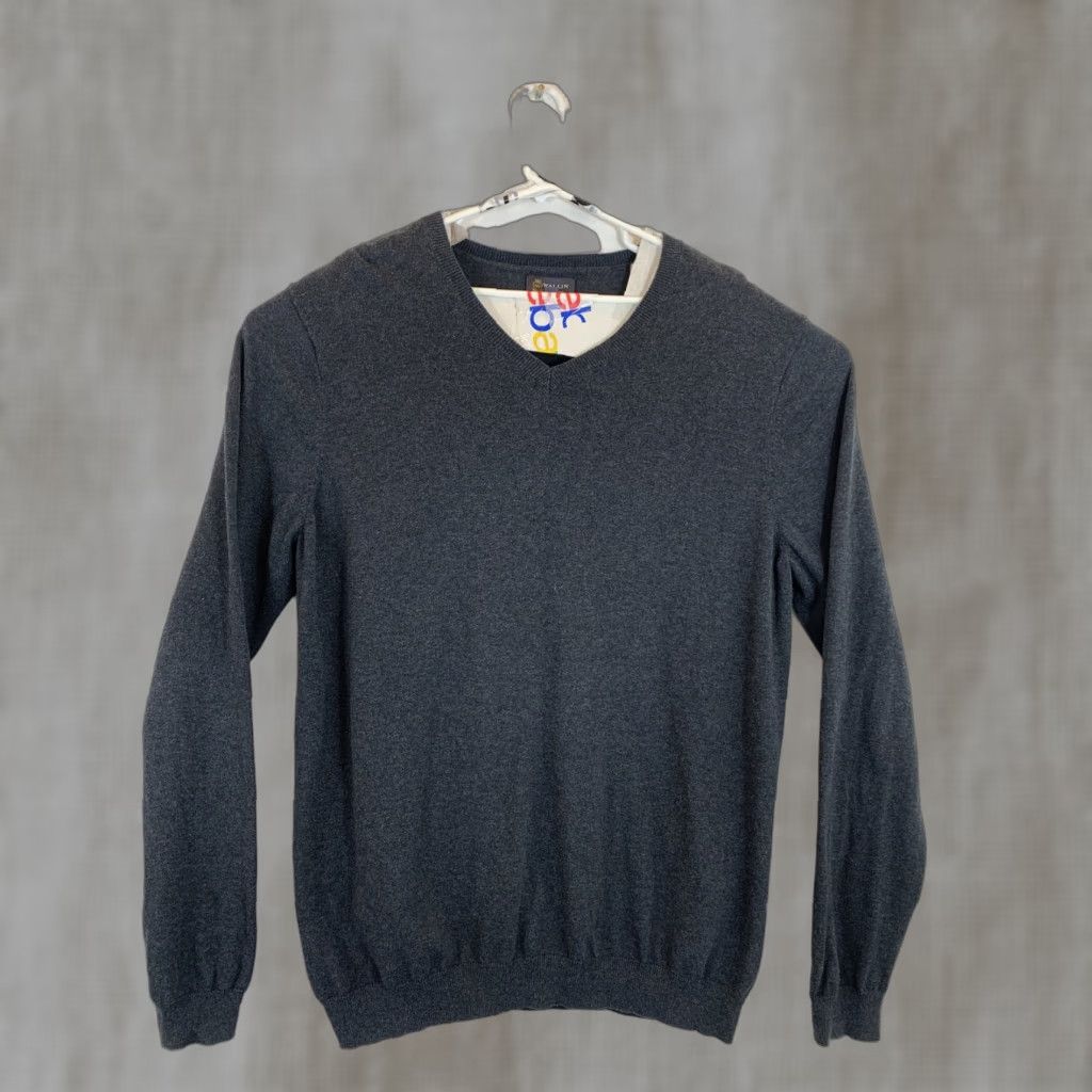 Vintage VINTAGE Wallin Bros Mens XXL Gray V-Neck Cashmere Cotton Pullover Sweater Size US XXL / EU 58 / 5 - 1 Thumbnail