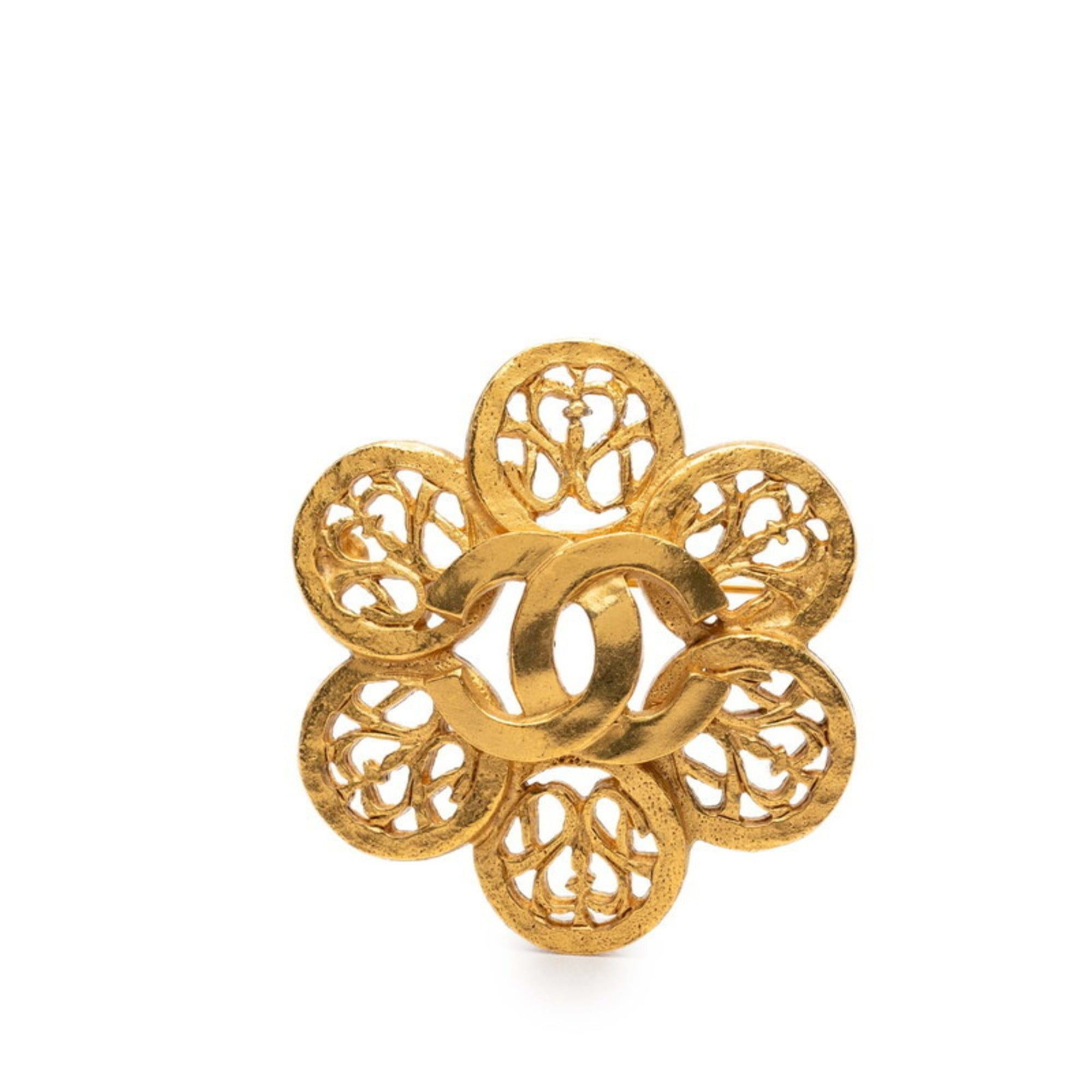Chanel Chanel Vintage Coco Mark Flower Motif Brooch Gold Plated Women's CHANEL Size ONE SIZE - 1 Thumbnail