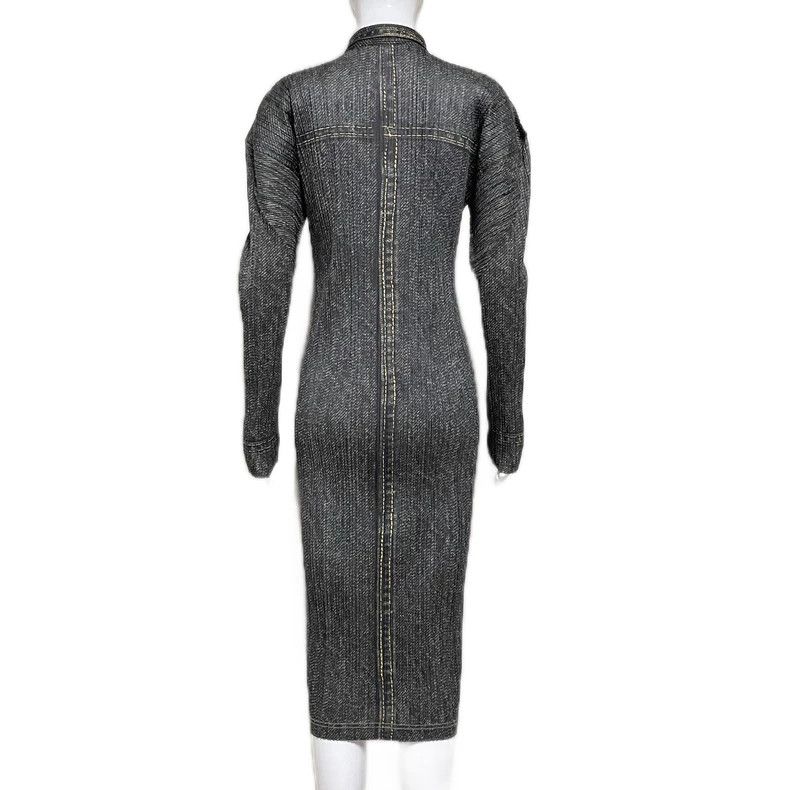 Issey Miyake Issey Miyake size:4 Black long-sleeved open-top dress Size XS / US 0-2 / IT 36-38 - 2 Thumbnail