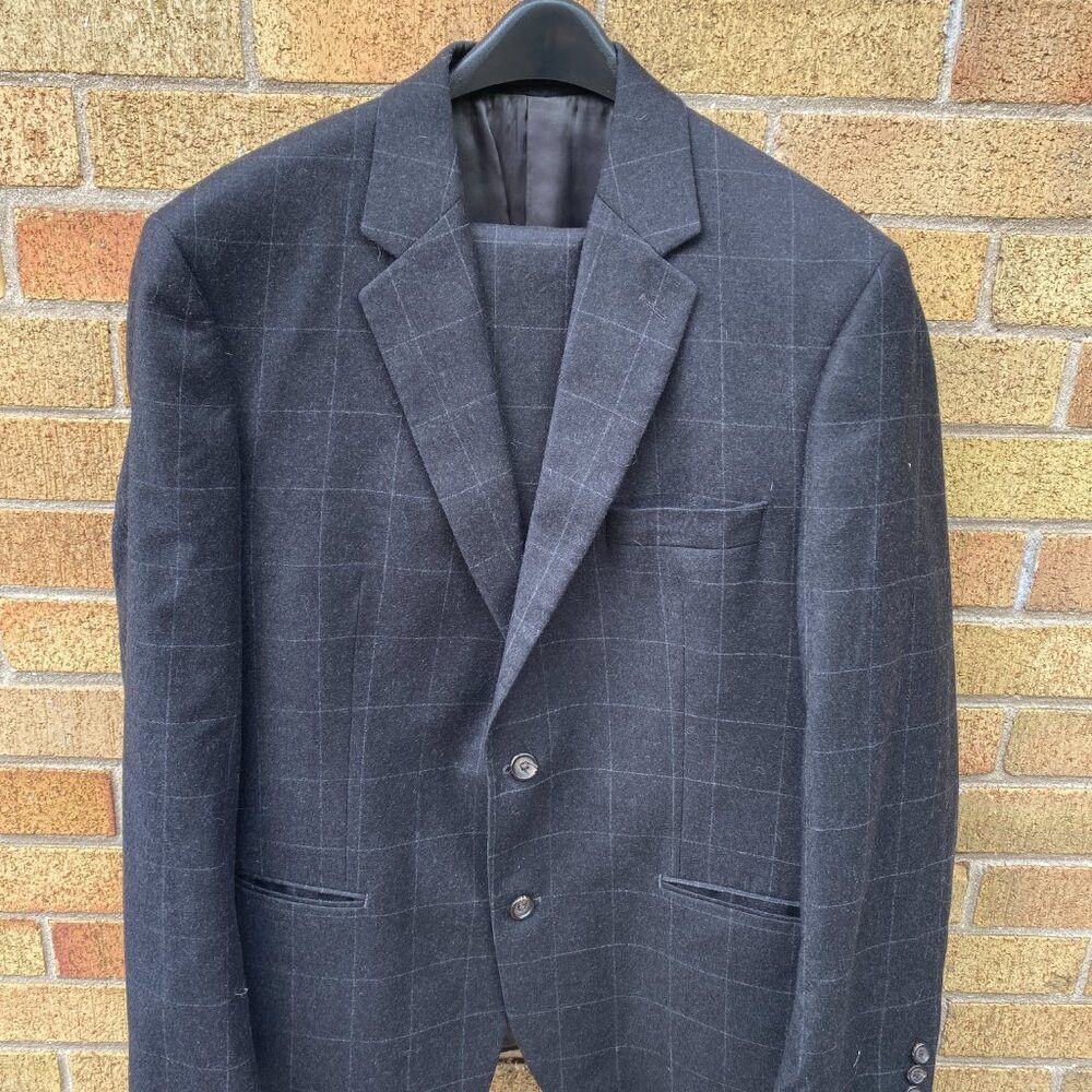 Polo Ralph Lauren Vintage 90s Cashmere Wool Lauren Ralph Lauren Striped Suit Size 44R - 3 Thumbnail