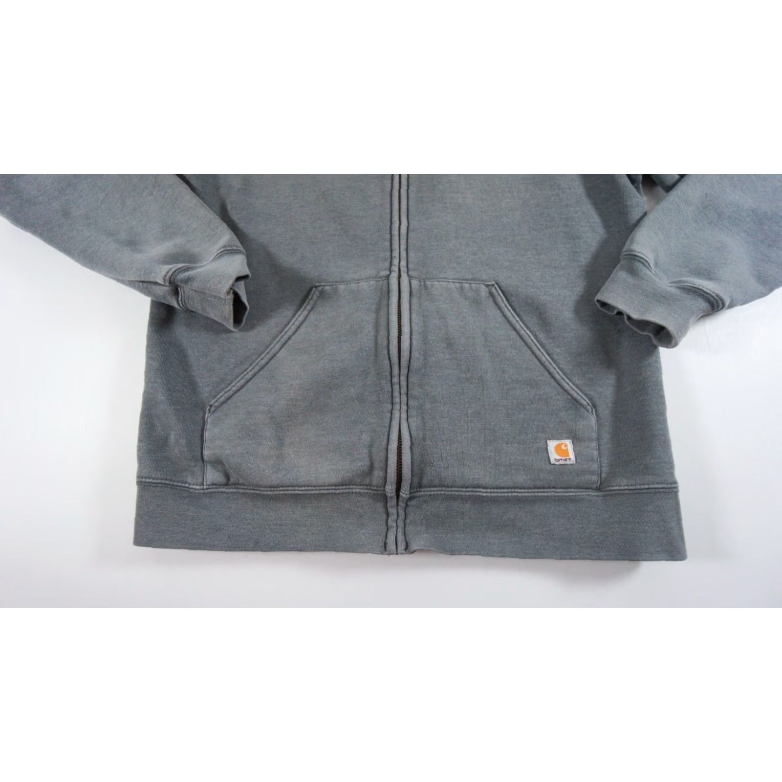 Carhartt Carhartt Sweatshirt Womens Large Gray Hoodie Full Zip Sweater Ladies Faded Flaws Size L / US 10 / IT 46 - 4 Thumbnail