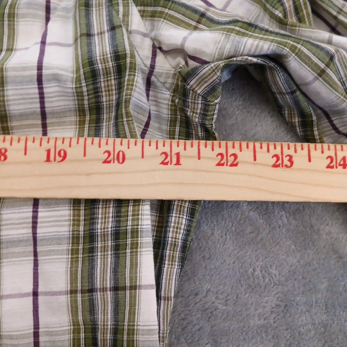 Banana Republic Banana Republic Shirt Mens Medium Green Plaid Roll Tab Long Sleeve Button Up Size US M / EU 48-50 / 2 - 7 Thumbnail