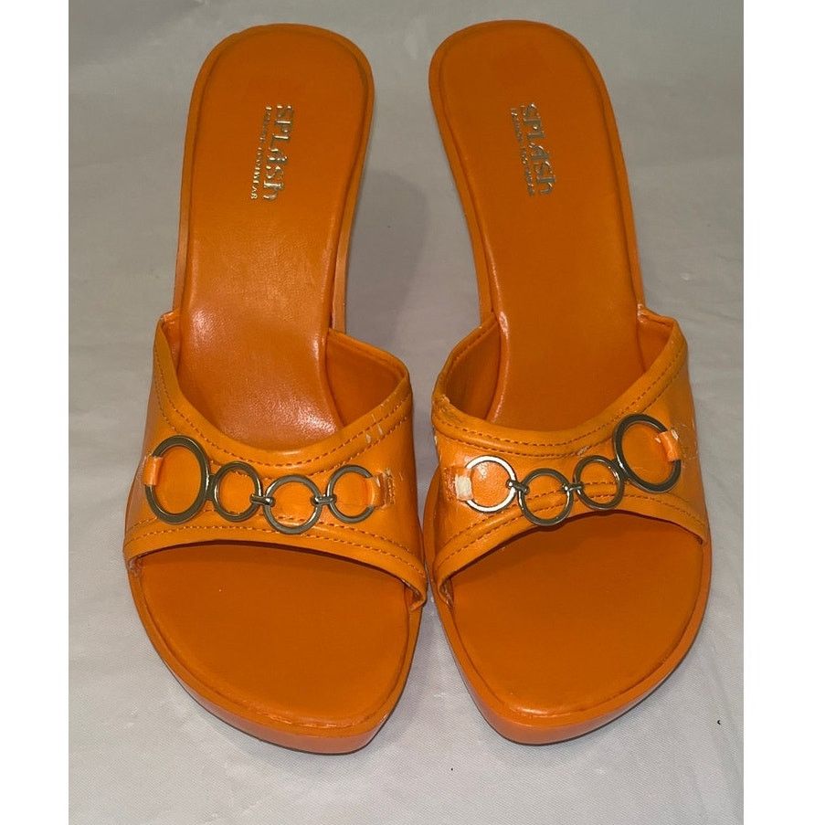 Other Splash Orange Heel Slide Sandals Open Toe Slip On Size 5.5 Size US 5.5 / IT 35.5 - 2 Thumbnail