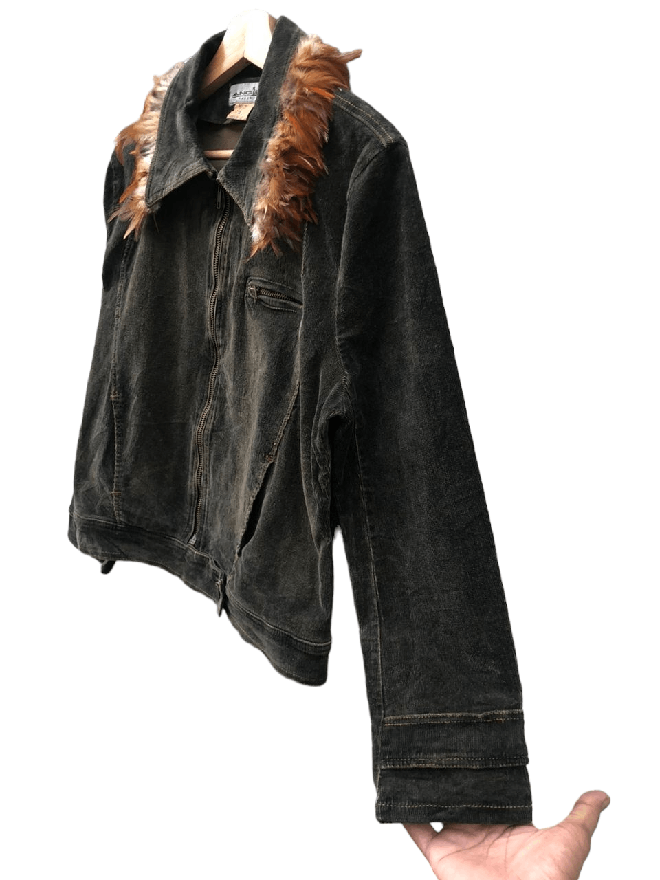 Vintage 💥Angie Paris Ref Bayat Corduroy Jacket chicken feather neck Size M / US 6-8 / IT 42-44 - 5 Thumbnail