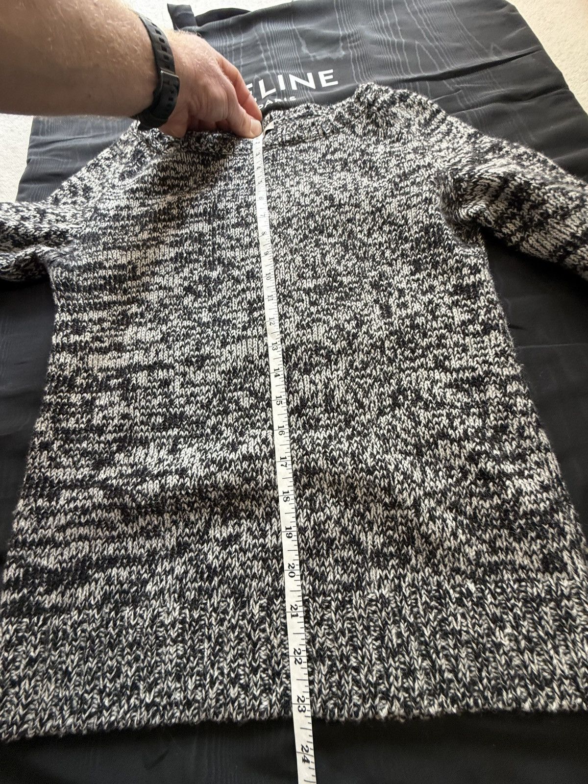 Saint Laurent Paris 1/1 FW16 Saint Laurent sample sweater leather wool scoop Size US S / EU 44-46 / 1 - 5 Thumbnail