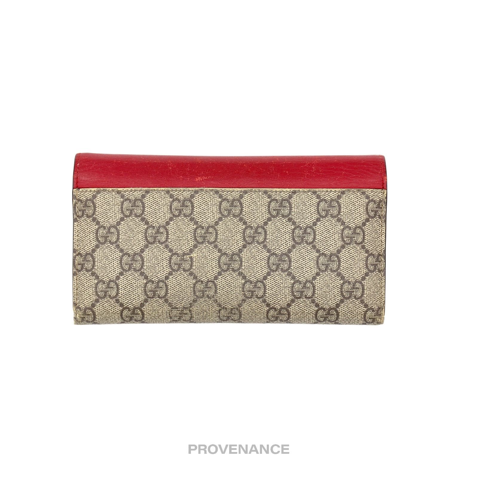 Gucci 🔴 Gucci Snap Long Wallet - GG Supreme Red Pink Size ONE SIZE - 2 Thumbnail
