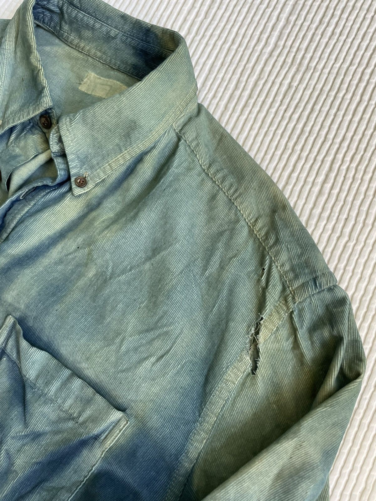 Indigo Indigo Dirty Dye Sun Faded Corduroy Shirt Size US L / EU 52-54 / 3 - 5 Thumbnail