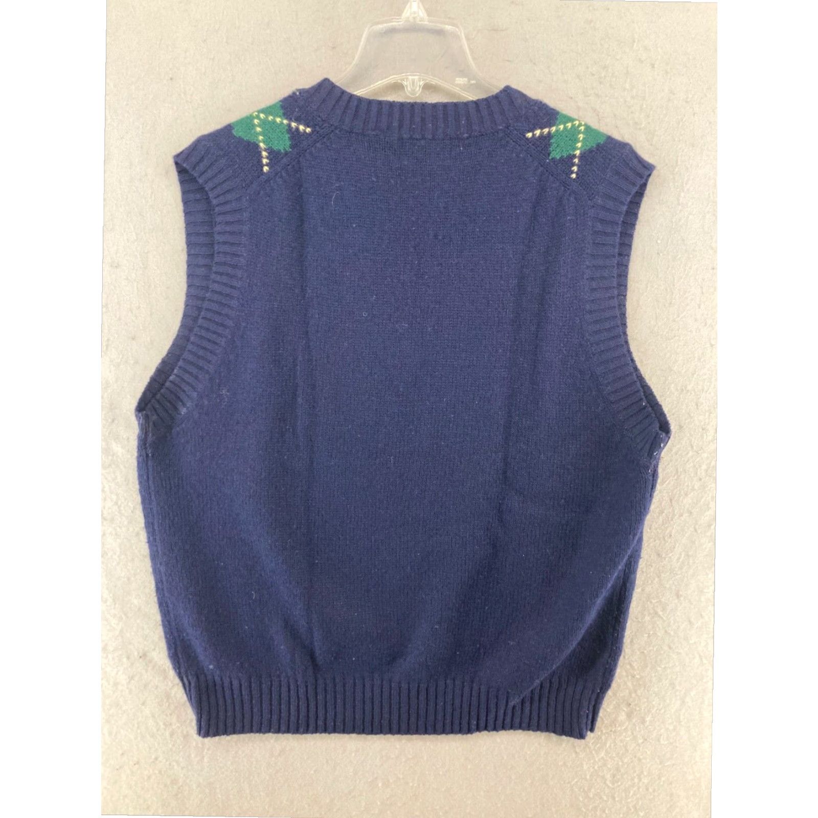 Vintage Mens Blue Argyle Sweater Vest XL Extra Large Golf V Neck Size US XL / EU 56 / 4 - 6 Thumbnail