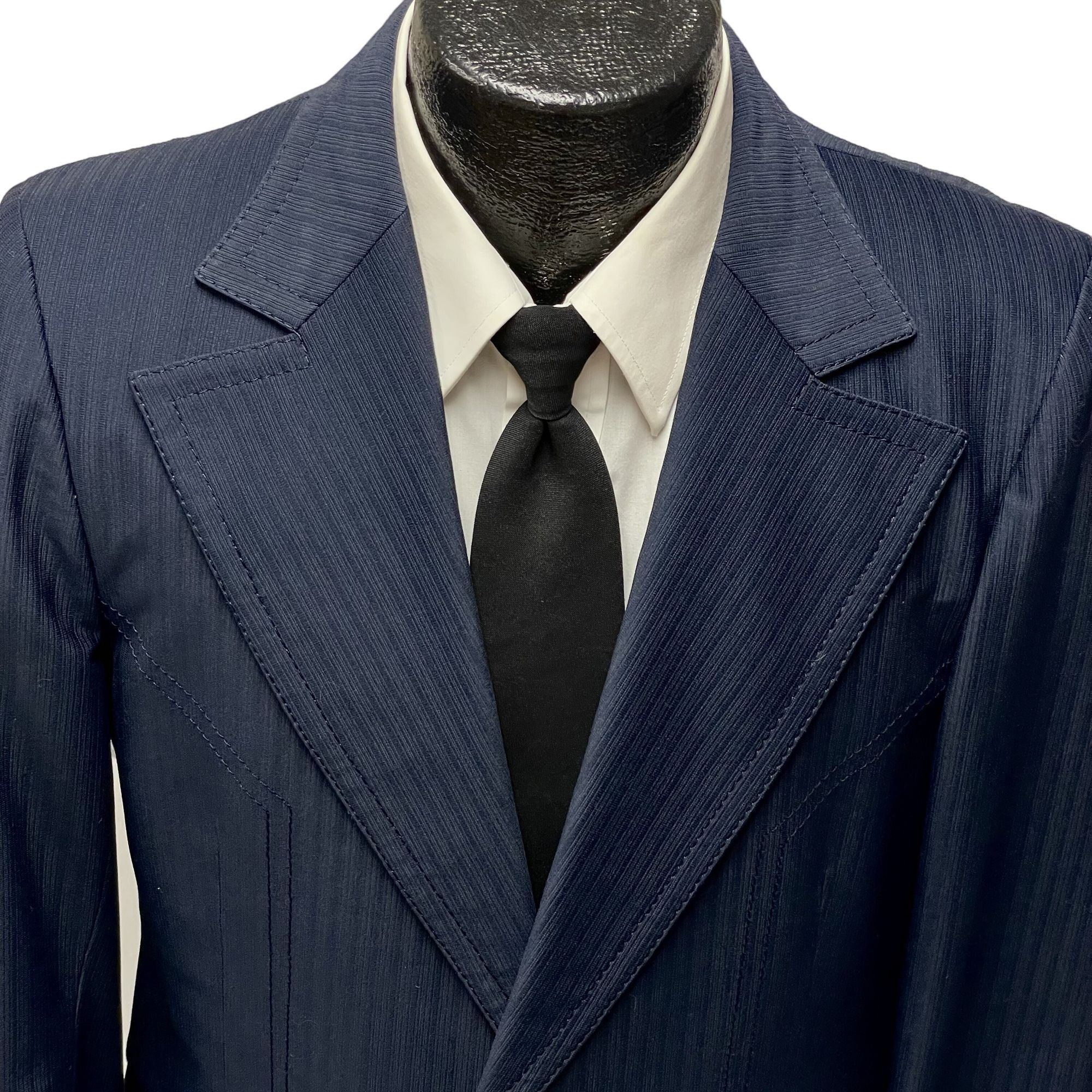 Other Vtg BESPOKE Sport Coat Blue SHARKSKIN Disco Leisure Jacket Size 38R - 2 Thumbnail