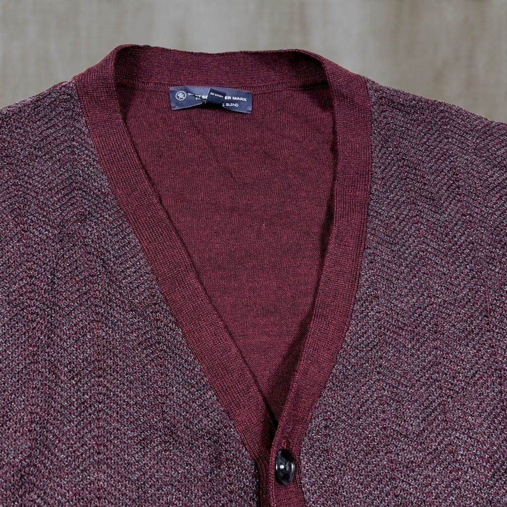 Hart Schaffner Marx Hart Schaffner Marx Sweater Men's Large Red Wool Pullover 1/4 Zip Knit Herringbone Standard Regular Size US L / EU 52-54 / 3 - 1 Thumbnail