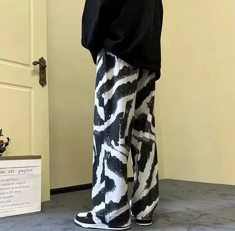 Japanese Brand Baggy Straight Zebra Style Jeans Pants Tie Dye Size US 32 / EU 48 - 5 Thumbnail
