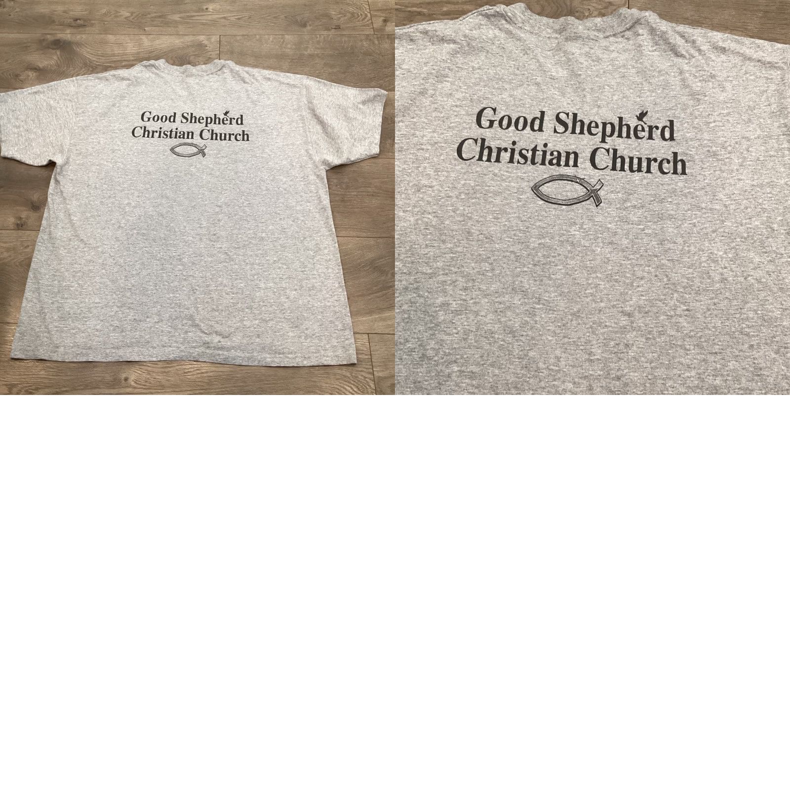 Hanes VINTAGE Hanes T-Shirt Shirt Unisex Adults XL Gray 1990s Jesus Religious Graphic Print 90s Christian Casual Military Gym Style Size US XL / EU 56 / 4 - 8 Thumbnail