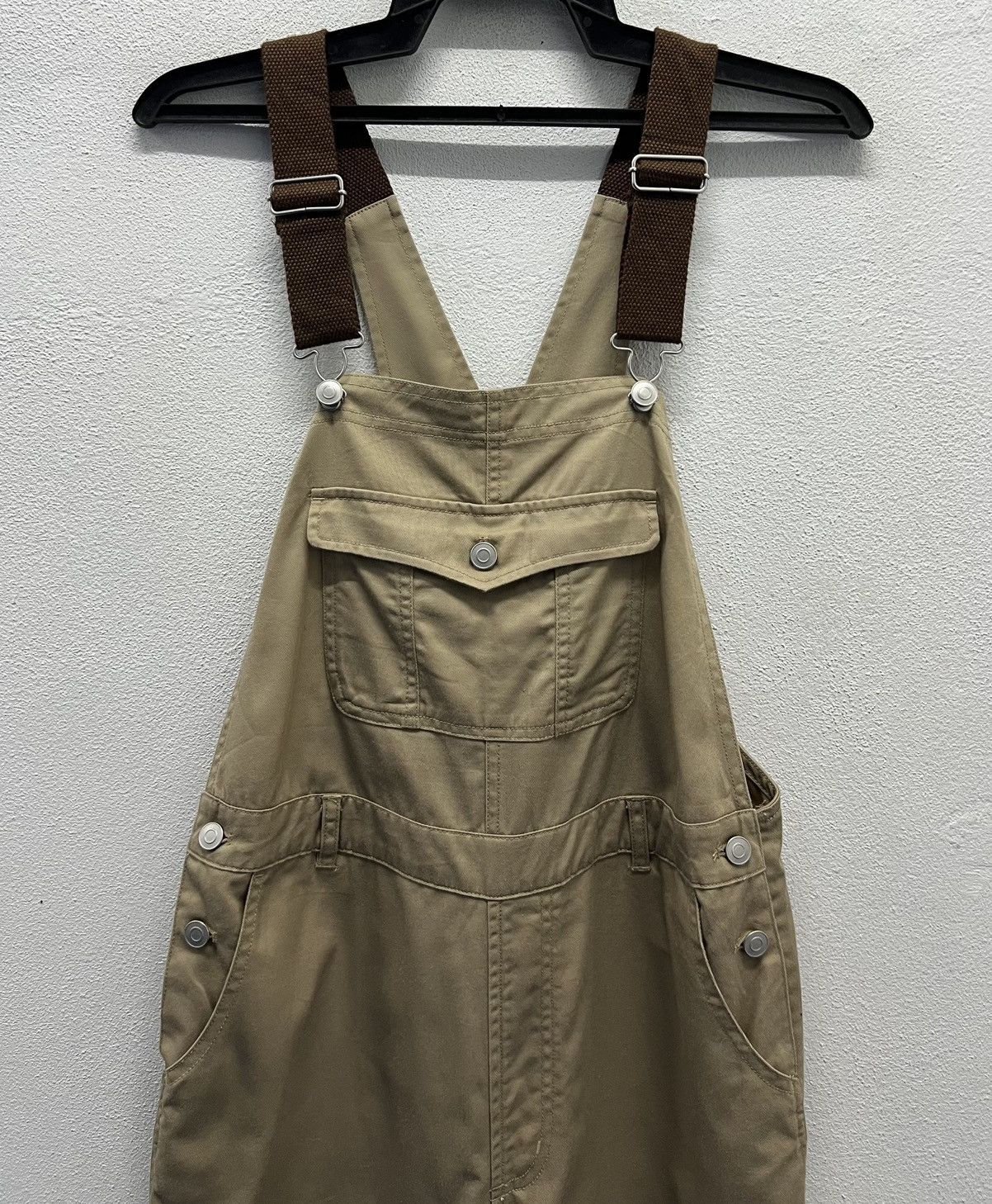 Japanese Brand × Vintage WEGO Khaki Overalls with Brown Straps – Unisex Size F Size US 34 / EU 50 - 3 Thumbnail