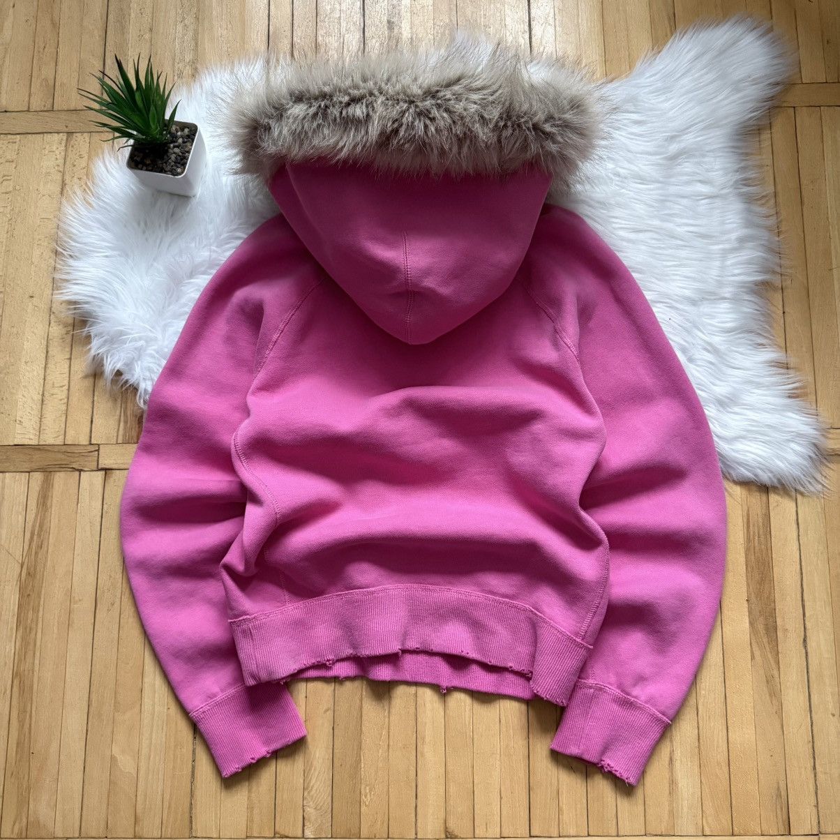 Abercrombie & Fitch 📌 Crazy Cute Vintage Abercrombie & Fitch Y2K Faux Fur Hoodie Size S / US 4 / IT 40 - 13 Thumbnail