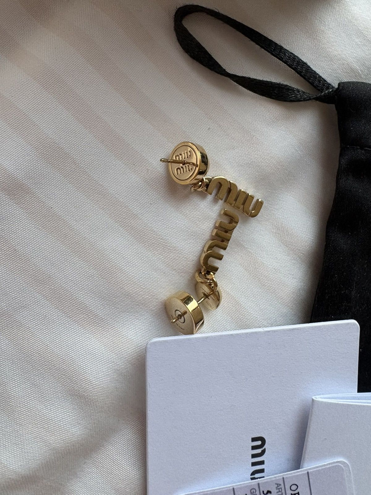 Miu Miu Miu miu dangling logo earrings Size ONE SIZE - 3 Thumbnail