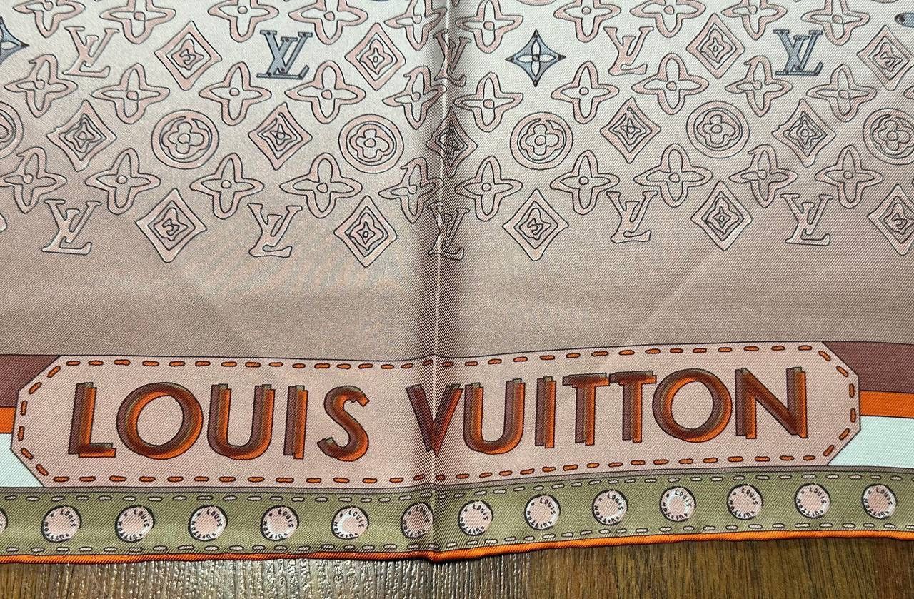 Louis Vuitton Louis Vuitton Scarf Silk Monogram Print Map logo New Auth Size ONE SIZE - 14 Thumbnail