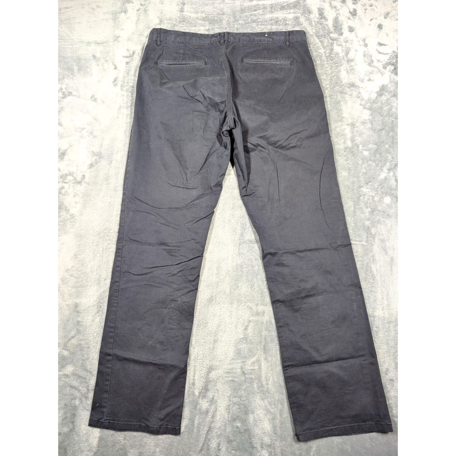 Vintage 7Diamonds Pants Mens 31x32 Gray Chino Straight Leg Casual Stretch Regular Front Zip Belt Loops Pockets Mens Size US 31 - 7 Thumbnail