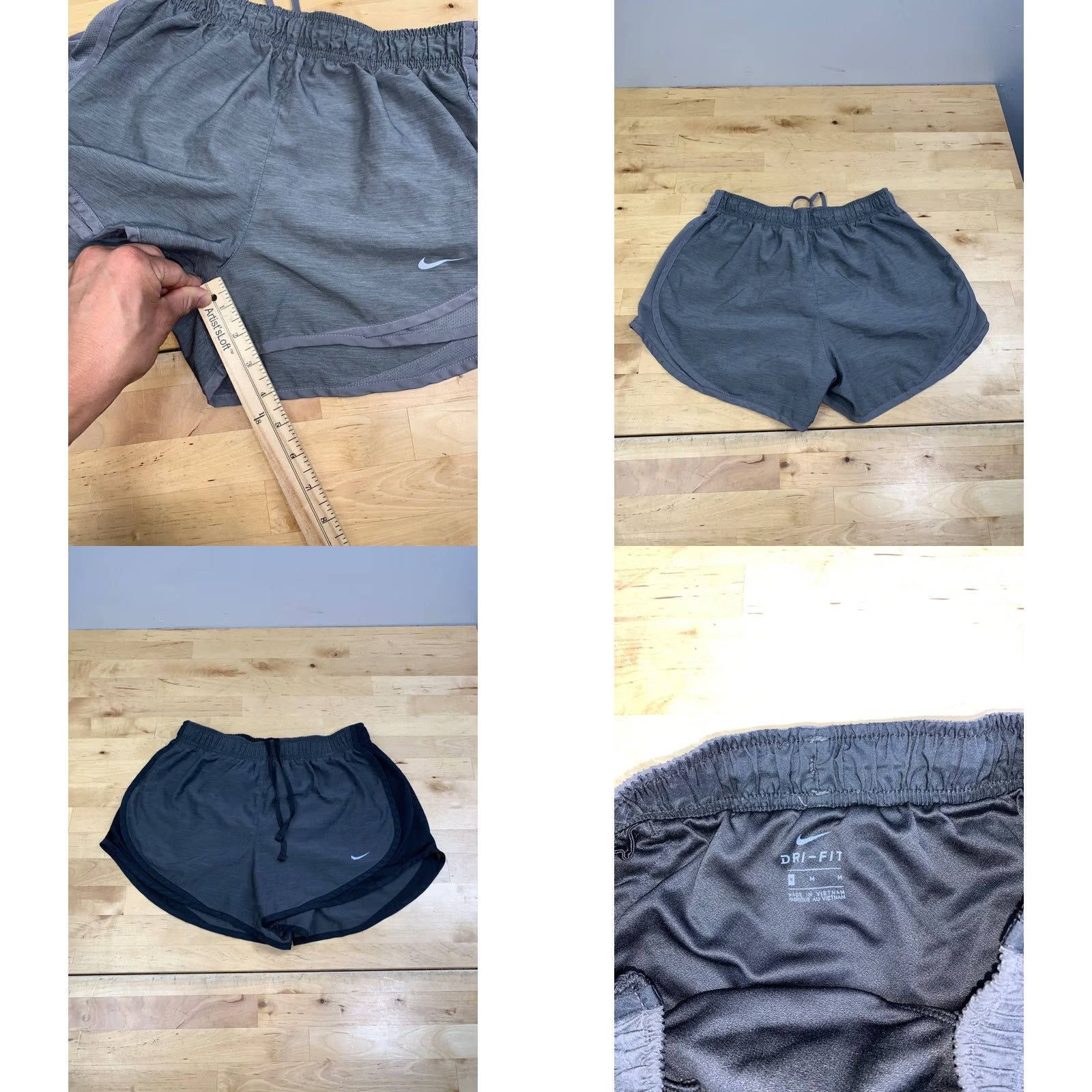 Nike Nike Running Shorts Women S/M Black Gray Activewear Gym Training 13222 Size 28" / US 6 / IT 42 - 8 Thumbnail
