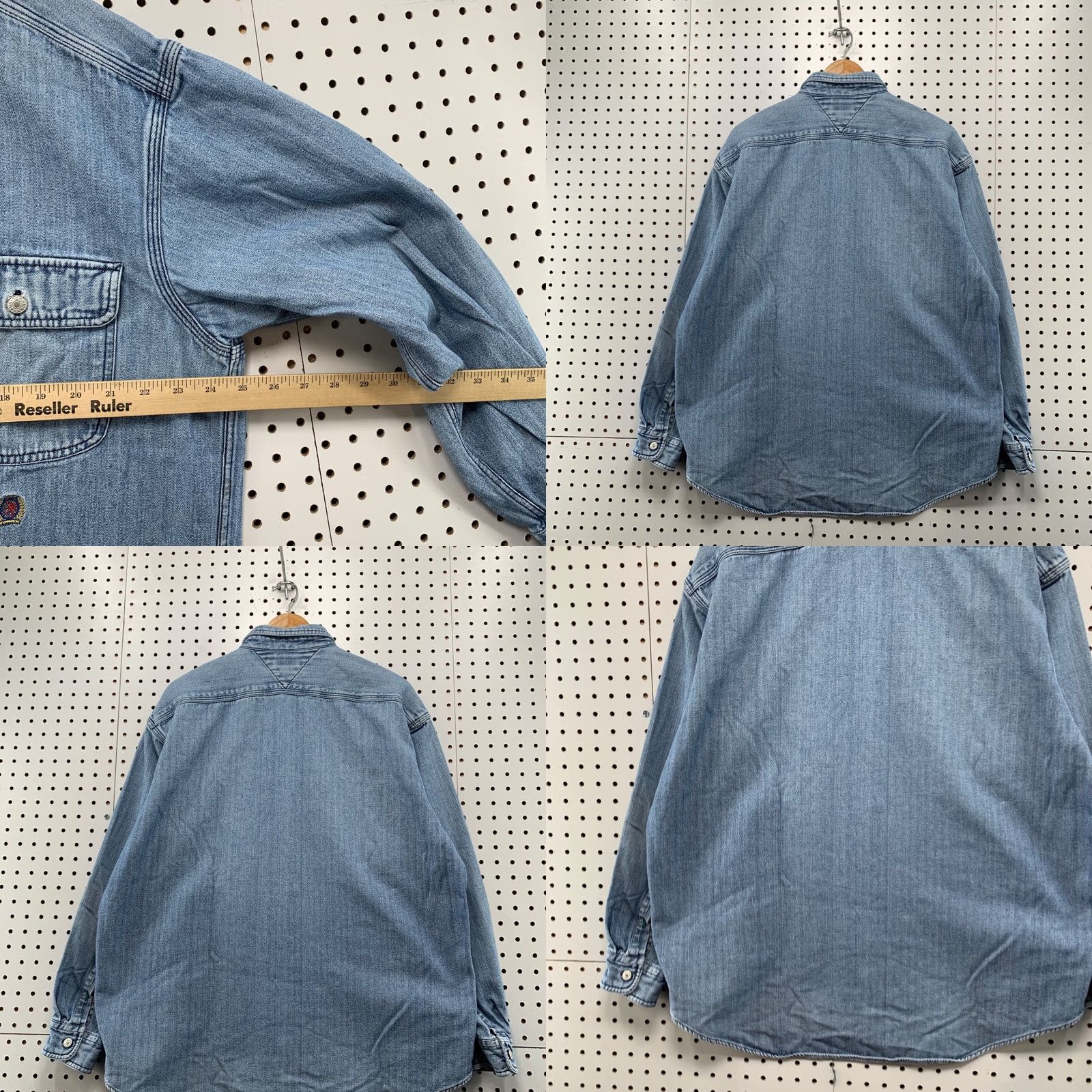 Tommy Hilfiger VINTAGE Tommy Hilfiger Shirt Mens Large Blue Pocket Button Denim Size US L / EU 52-54 / 3 - 10 Thumbnail