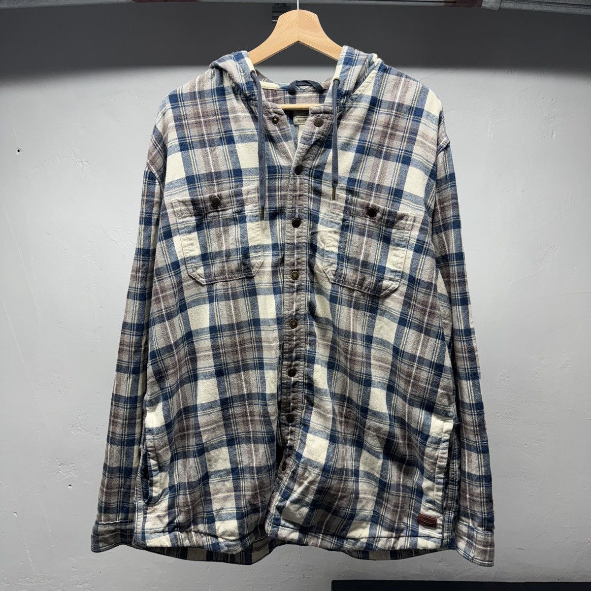 Vintage LL Bean Hooded Plaid Flannel Shirt ERD Grunge Chrome Size US XL / EU 56 / 4 - 1 Thumbnail
