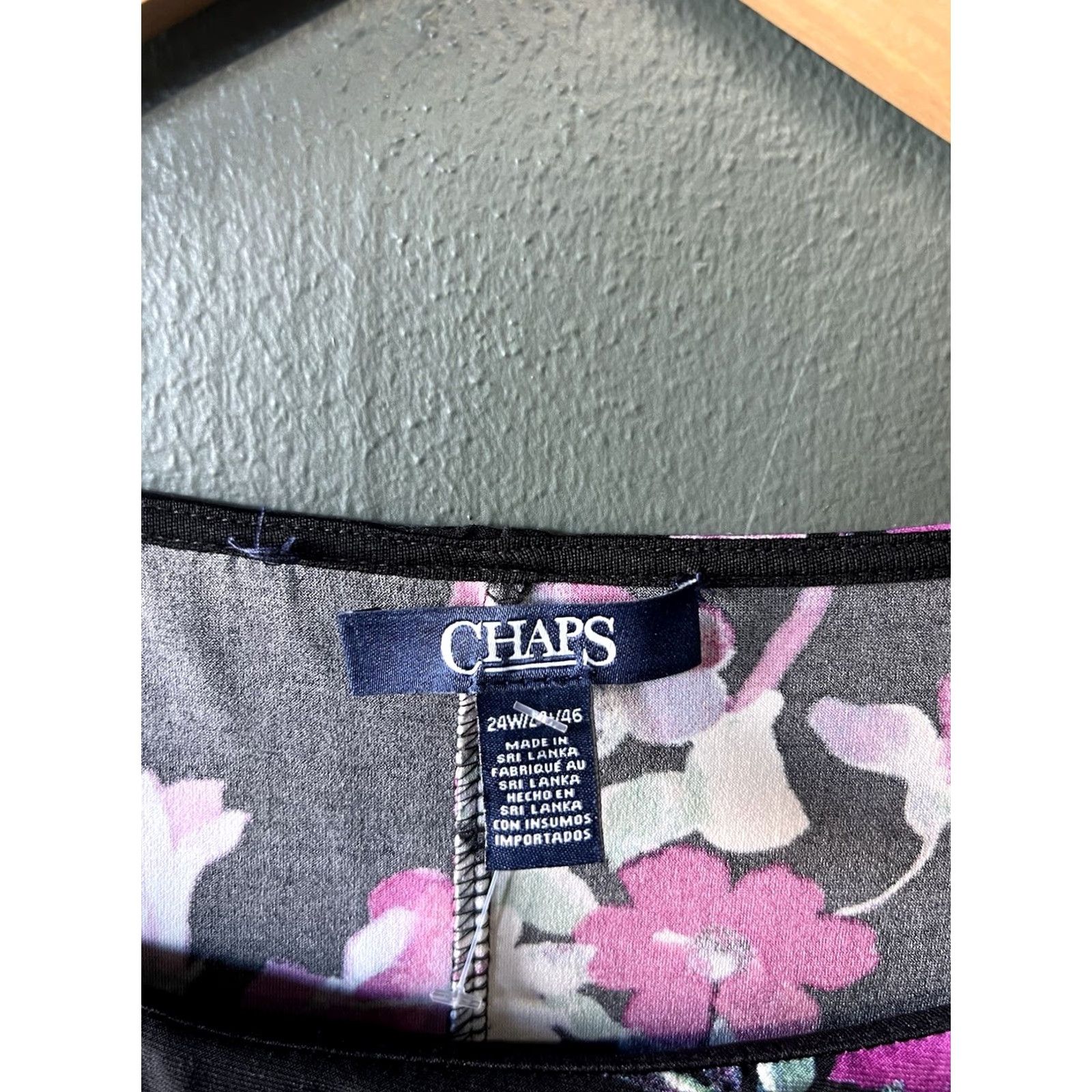 Chaps Chaps Womens Blouse Sleeveless Floral Pattern Size 24W Multicolor Size 4XL / US 24-26 - 3 Thumbnail