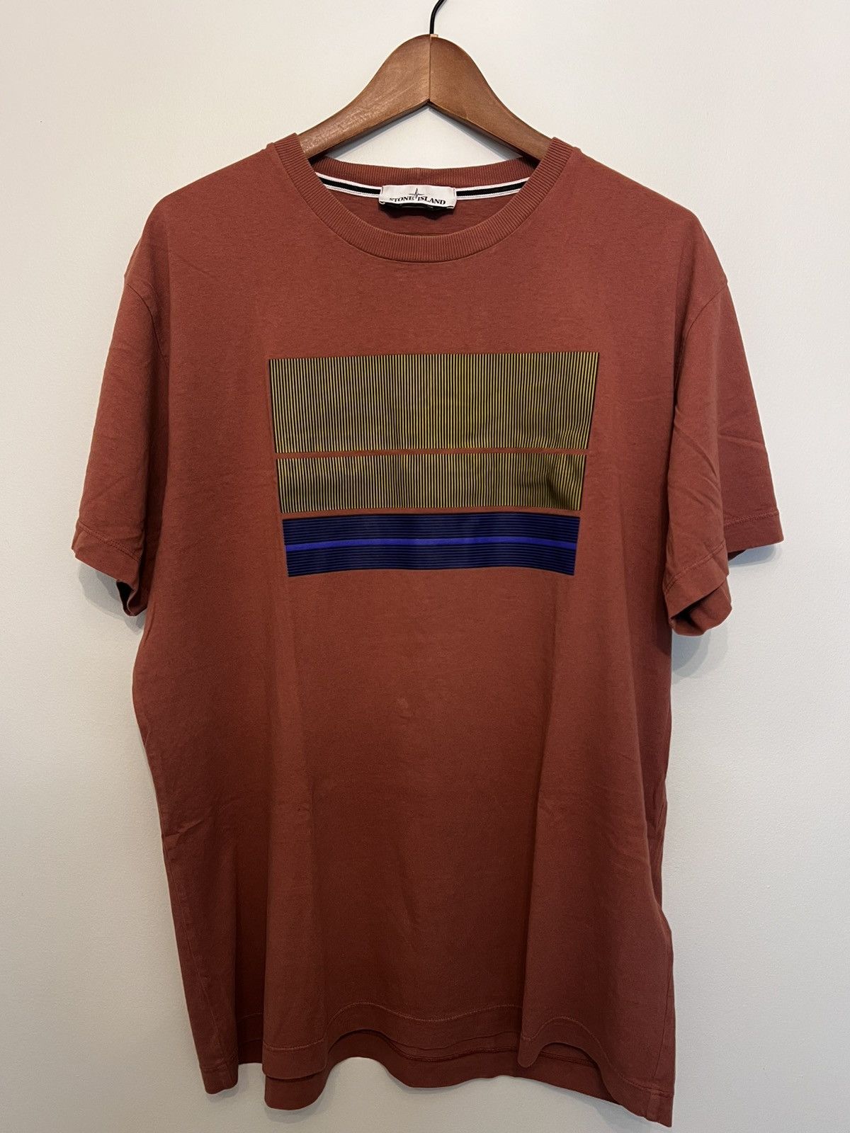 Stone Island Stone Island Optical Illusion Tee Brick-Red XXL Size US XXL / EU 58 / 5 - 2 Thumbnail