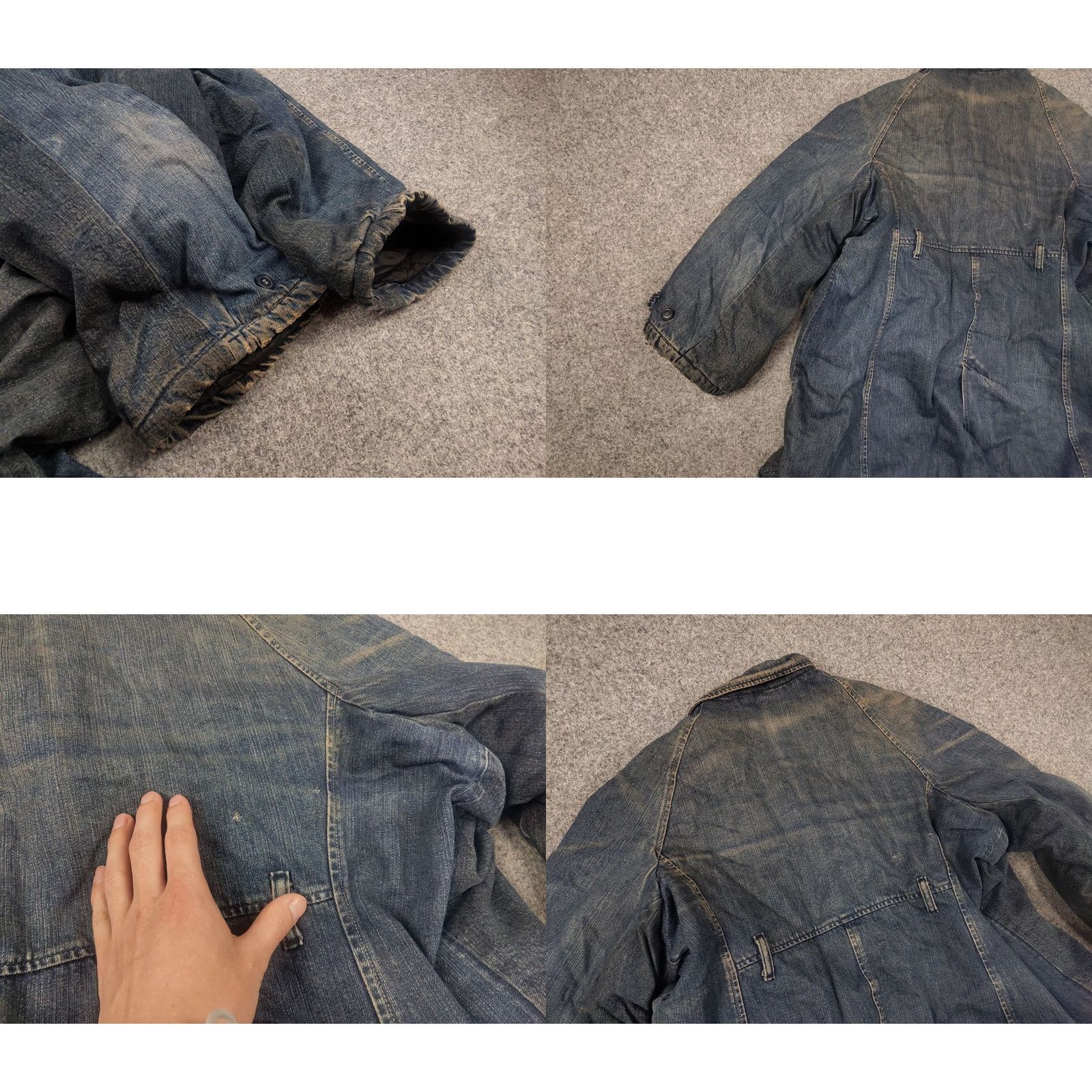 Diesel VINTAGE Diesel Archive Denim Faded double-breasted coat Oversized Jacket XL Blue Denim Archive 90s Grunge Mens Jacket Size US XL / EU 56 / 4 - 9 Thumbnail
