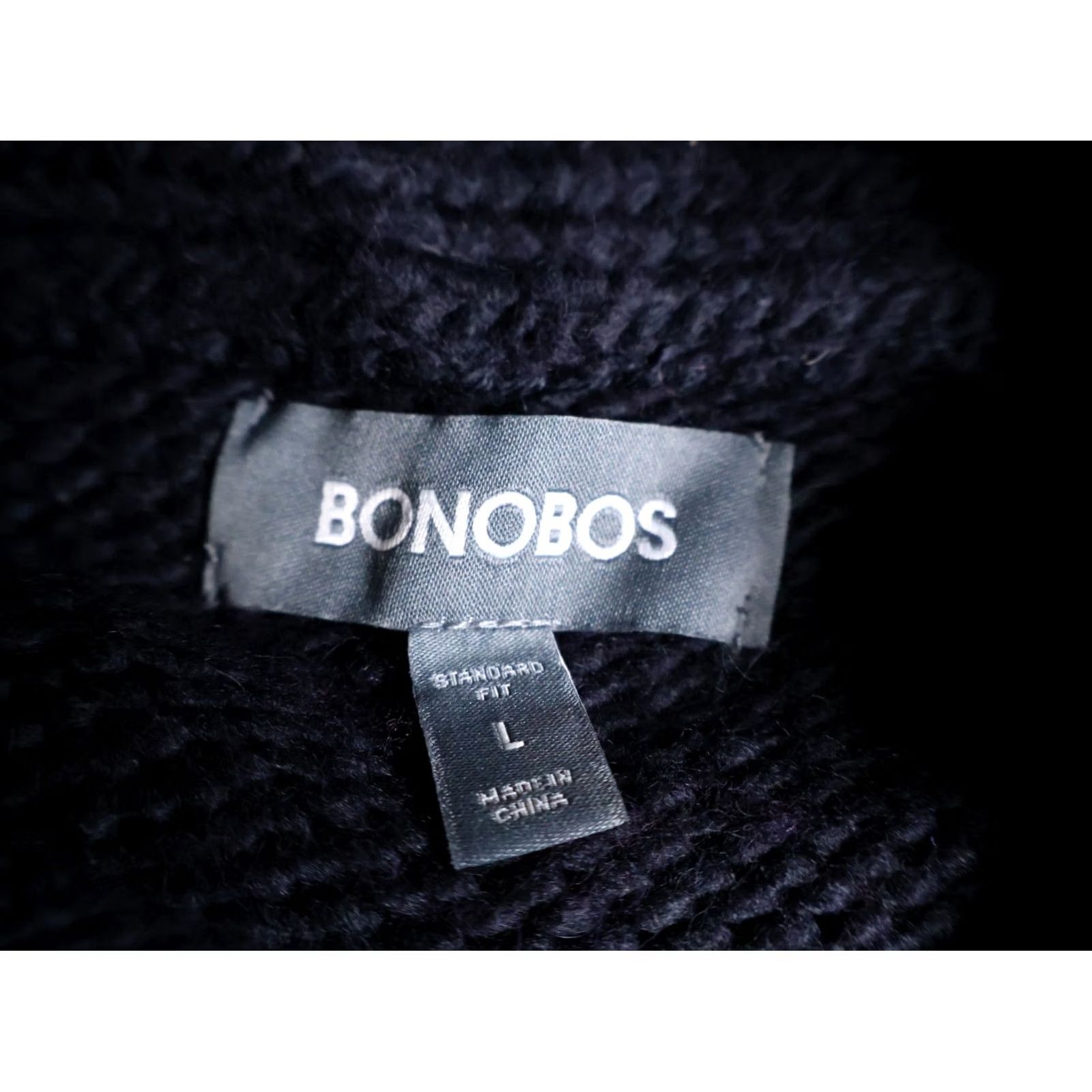 Bonobos Bonobos Sweater Mens Large Dark Blue Chunky Knit Shawl Collar Wool Alpaca Nylon Acrylic Heavyweight Pullover Casual Knit Shirt Size US L / EU 52-54 / 3 - 3 Thumbnail
