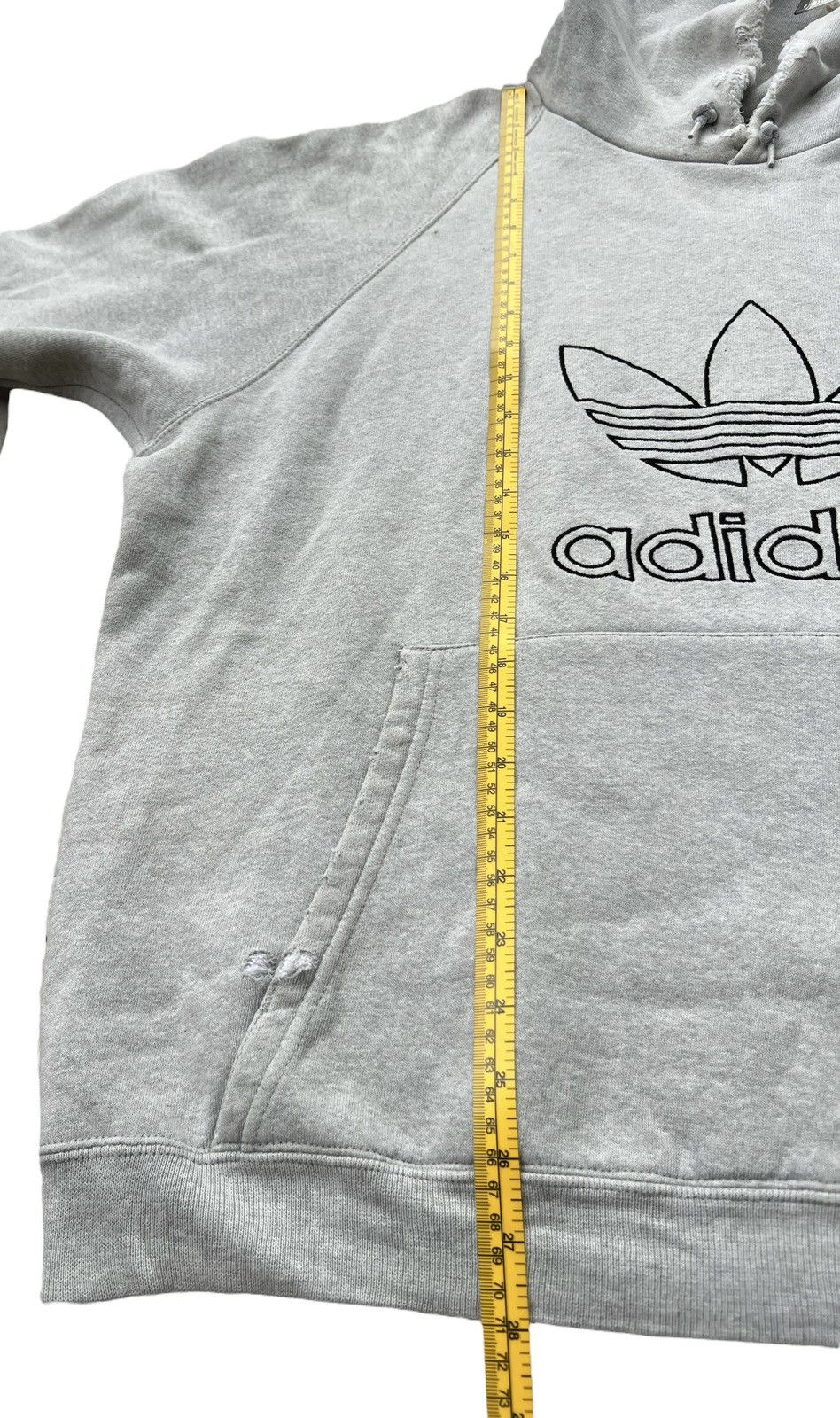 Vintage Vintage 90s Adidas Distressed Thrashed Sun Faded Hoodie XL Size US XL / EU 56 / 4 - 18 Thumbnail