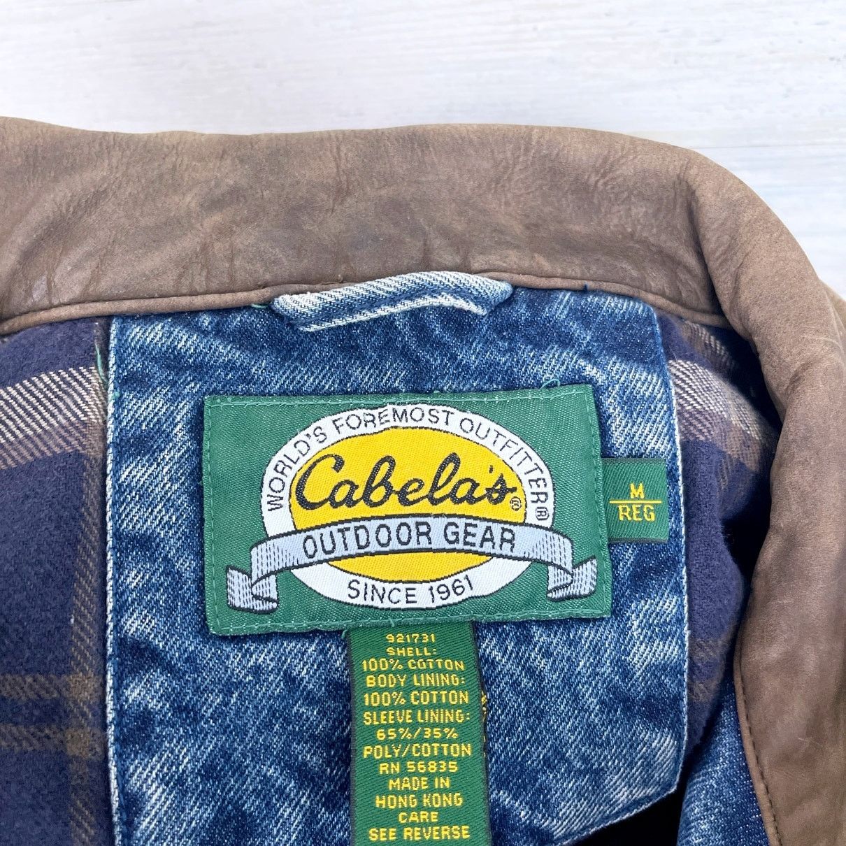 Cabelas Cabelas Vintage Flannel Lined Jean Jacket Field Denim Mens M Size US M / EU 48-50 / 2 - 6 Thumbnail