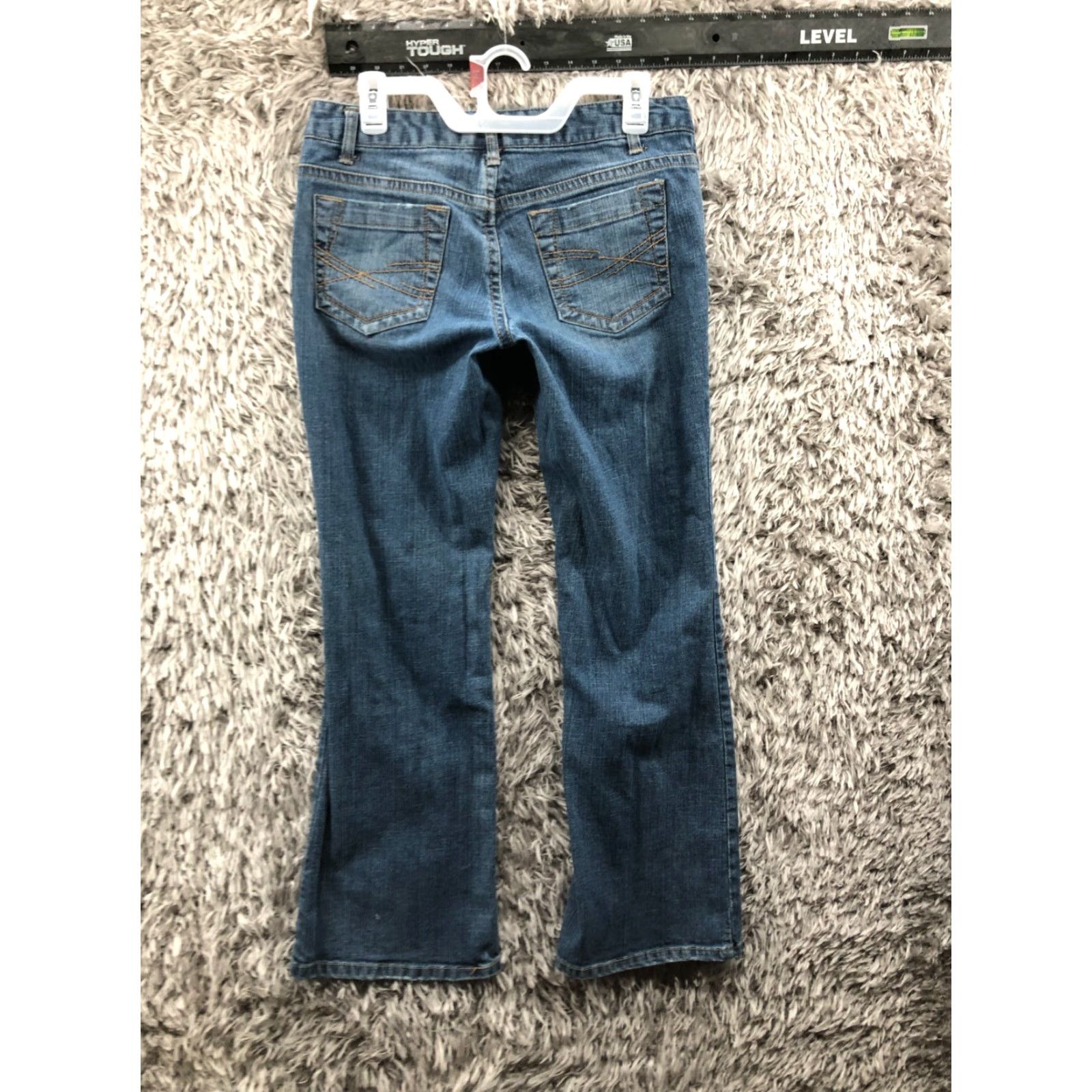Vintage Aéropostale Kailey Skinny Flare Jeans Size 9 Juniors Low Rise Blue Denim Women Jeans 5-Pocket Design Belt Loops Zip Button Zipper Size 30" / US 8 / IT 44 - 5 Thumbnail