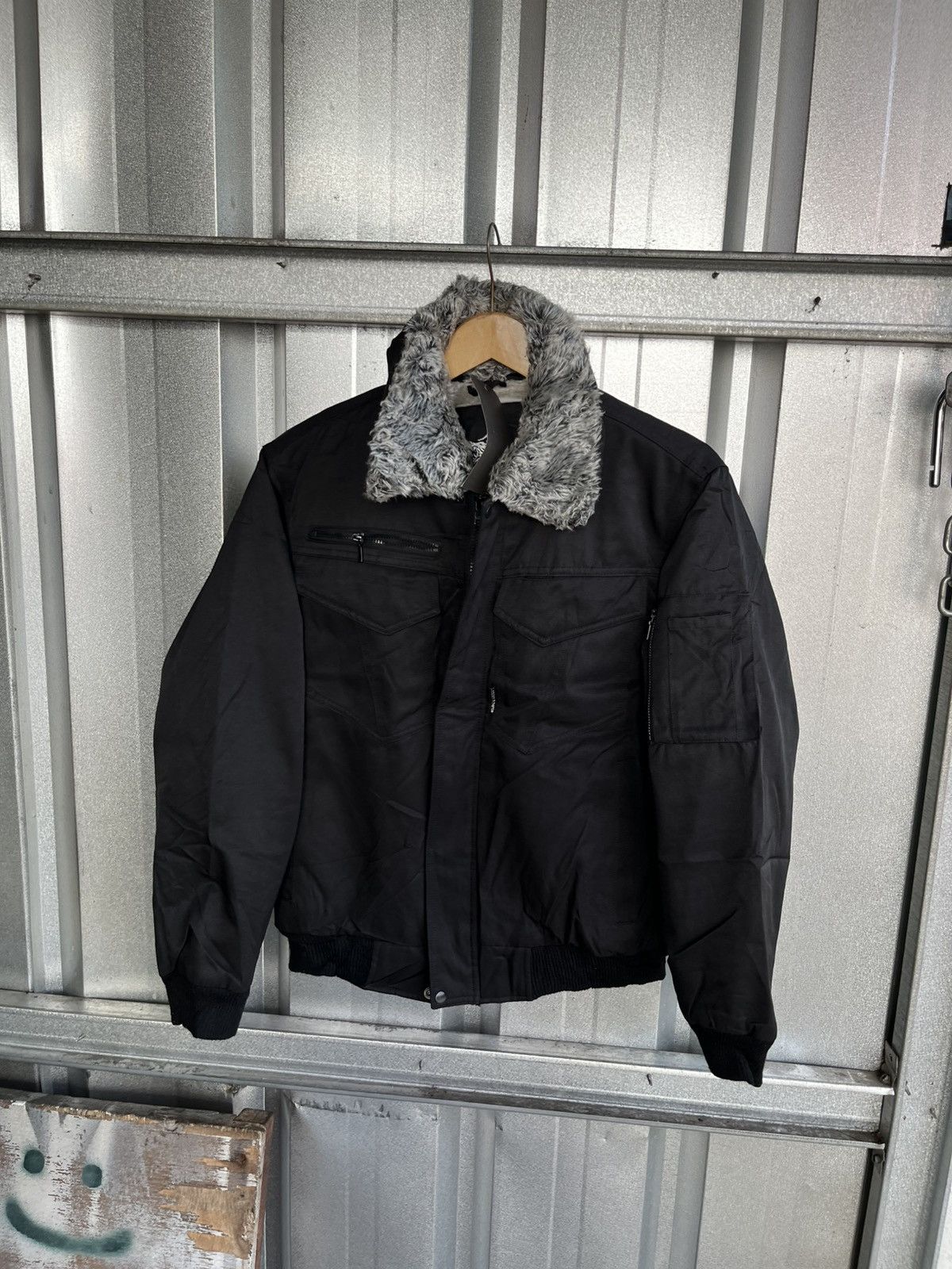 14th Addiction black wolf sherpa workwear jacket /cdg/isseymiyake Size US M / EU 48-50 / 2 - 2 Thumbnail