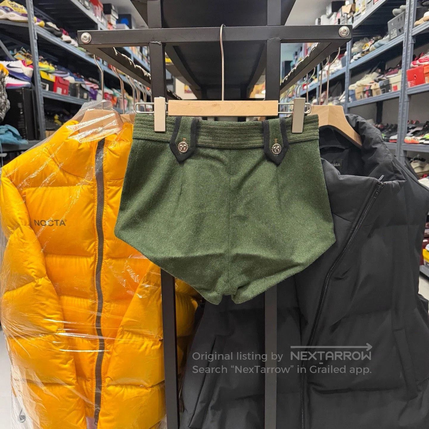 Miu Miu Miu Miu Army Green Wool Shorts. Size 37" - 2 Thumbnail