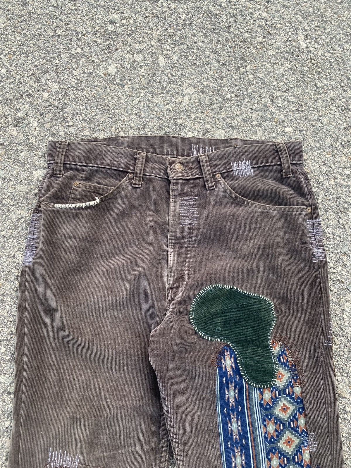 Levi's Vintage Clothing 1970s-80s Levis Corduroy Hippies Patchwork Flared Size US 34 / EU 50 - 7 Thumbnail