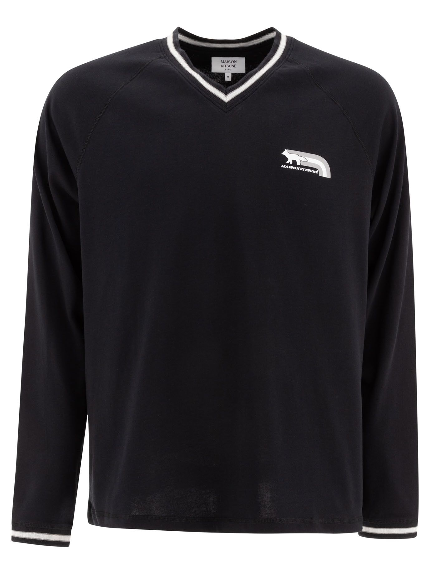 Maison Kitsune Flash Fox T-Shirt With Raglan Sleeves Size US S / EU 44-46 / 1 - 1 Thumbnail