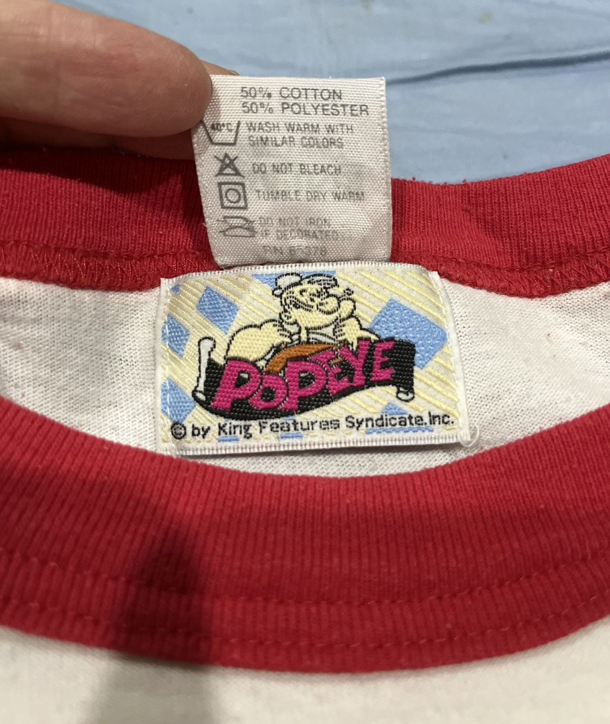 Augusta Sportswear Vintage 90s Popeye Ringer Tee Size US L / EU 52-54 / 3 - 9 Thumbnail