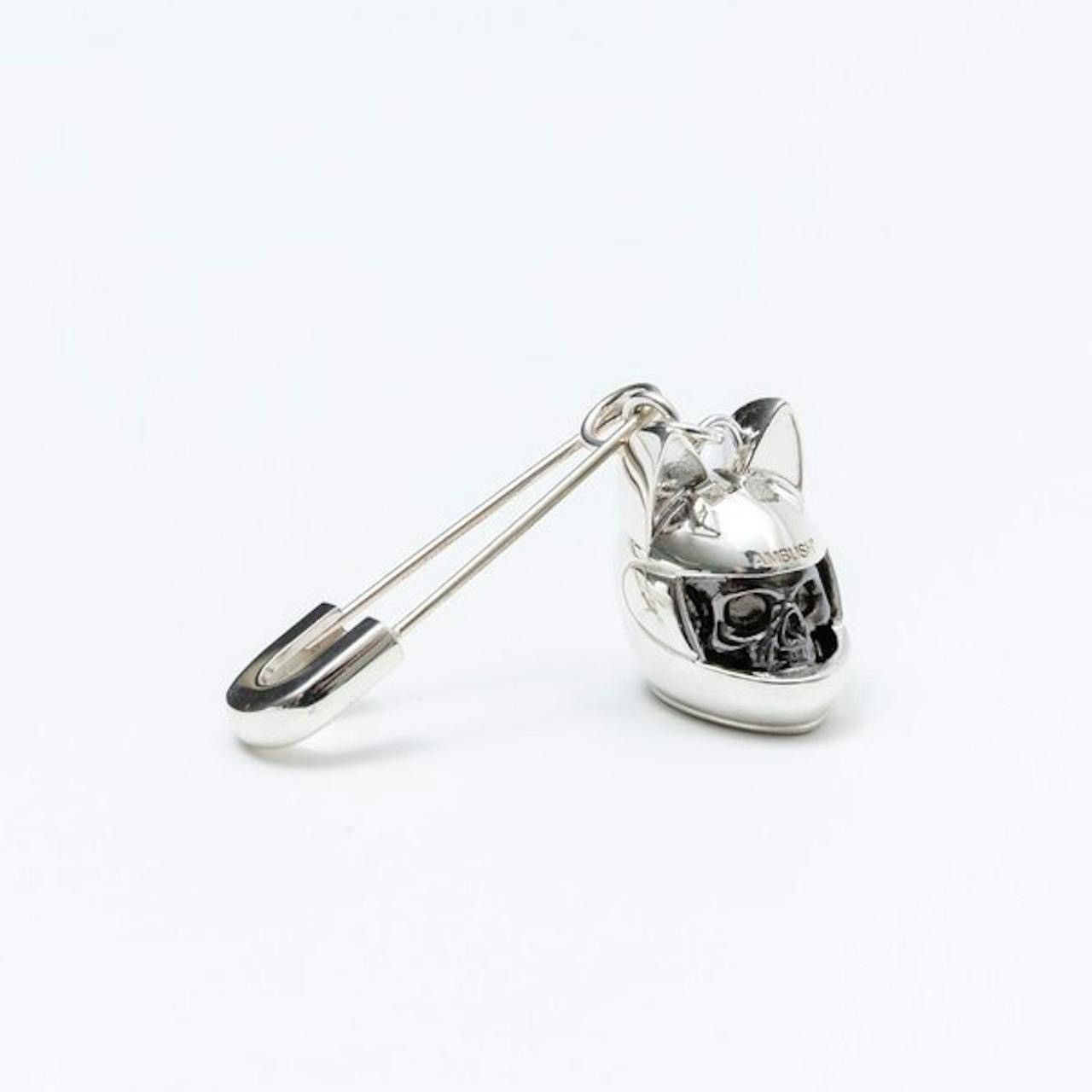 925 Silver Ambush Cat Helmet Skull Earring