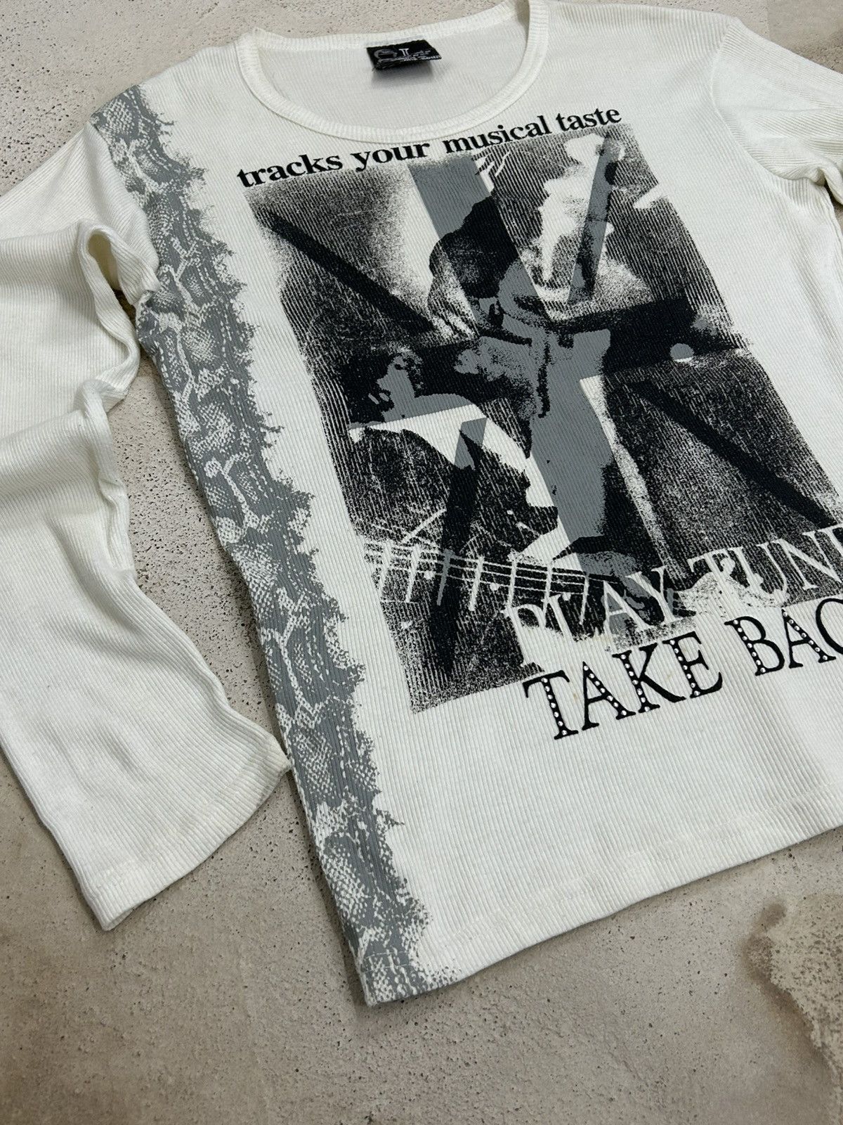 Japanese Brand Edgy Streetwear Long Sleeve – Stay Tune Print Size US M / EU 48-50 / 2 - 4 Thumbnail