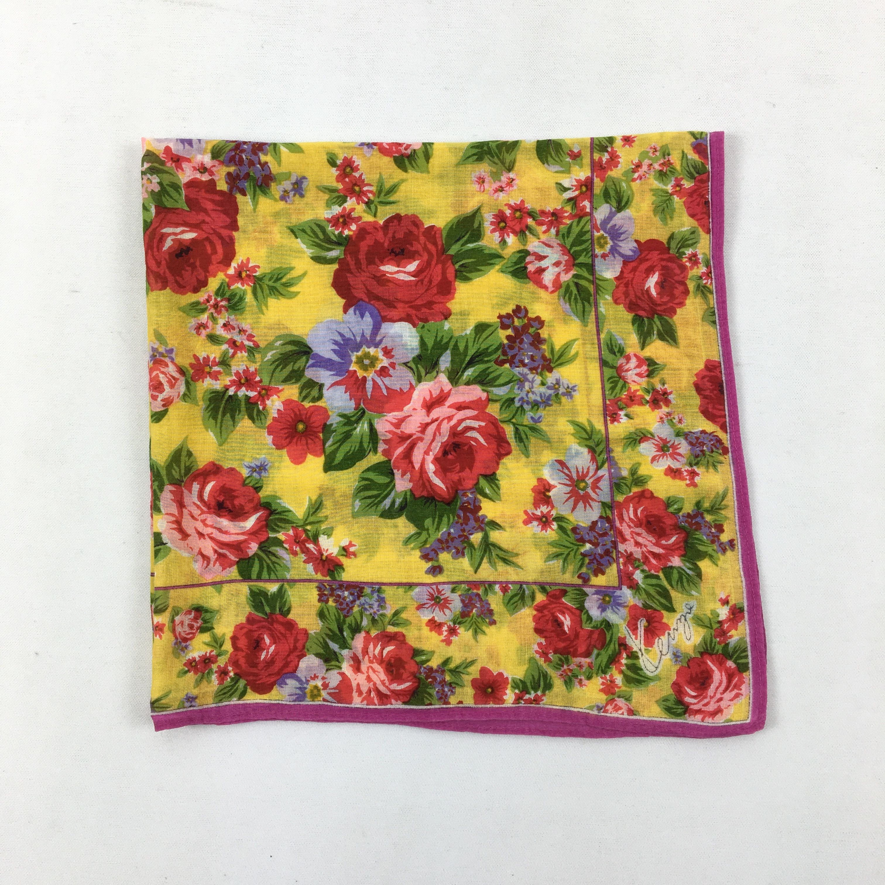 Kenzo × Vintage Vintage Kenzo Handkerchief Neckerchief Floral Bandana Size ONE SIZE - 4 Thumbnail