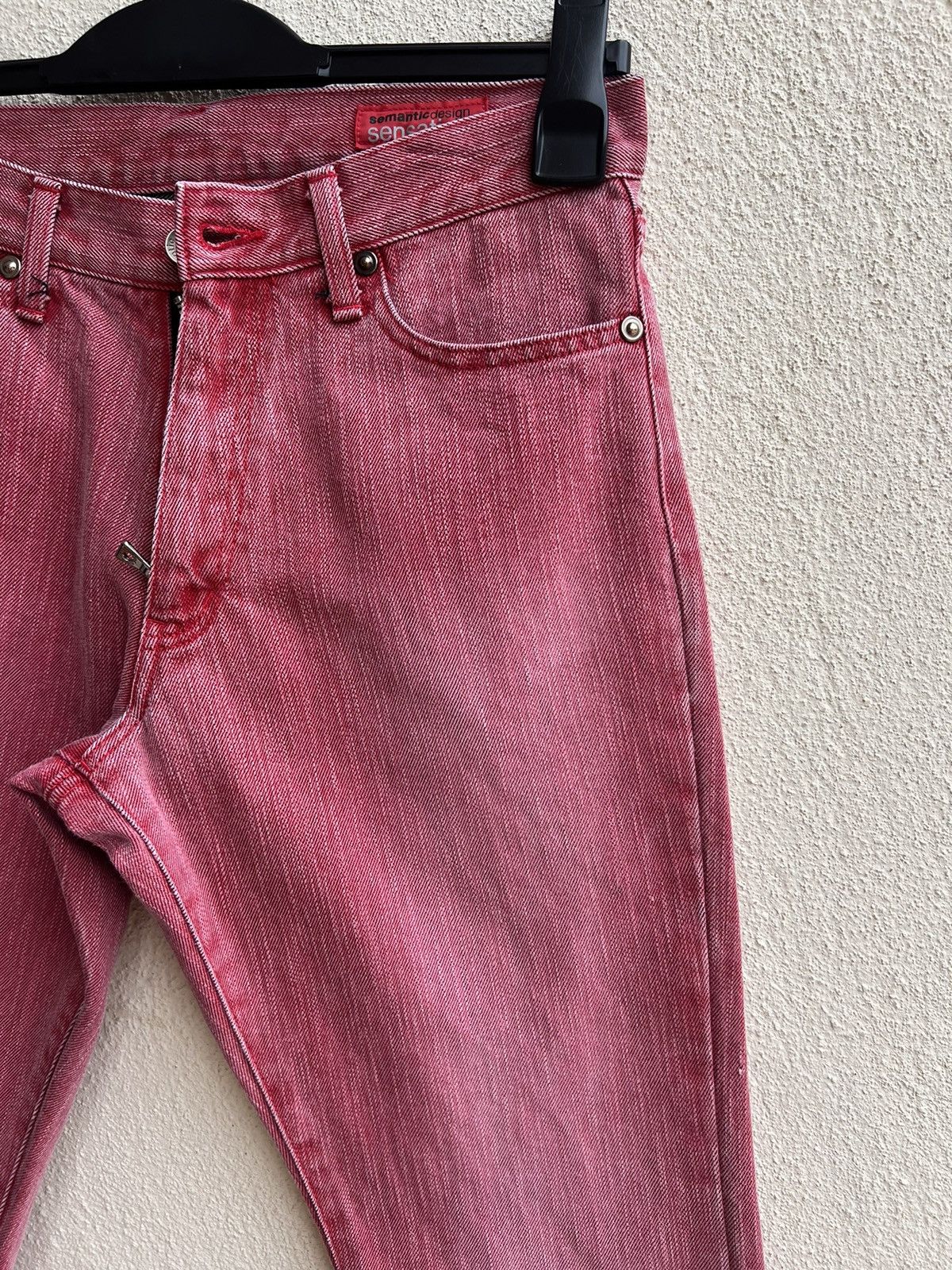 semanticdesign Vintage Semantic Design Sensation Fade Red Denim Flare Jeans Size US 29 - 12 Thumbnail