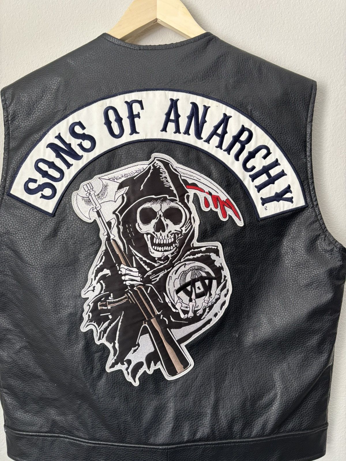 Vintage Vintage RARE SONS OF ANARCHY BLACK FAUX LEATHER VEST Size US L / EU 52-54 / 3 - 4 Thumbnail