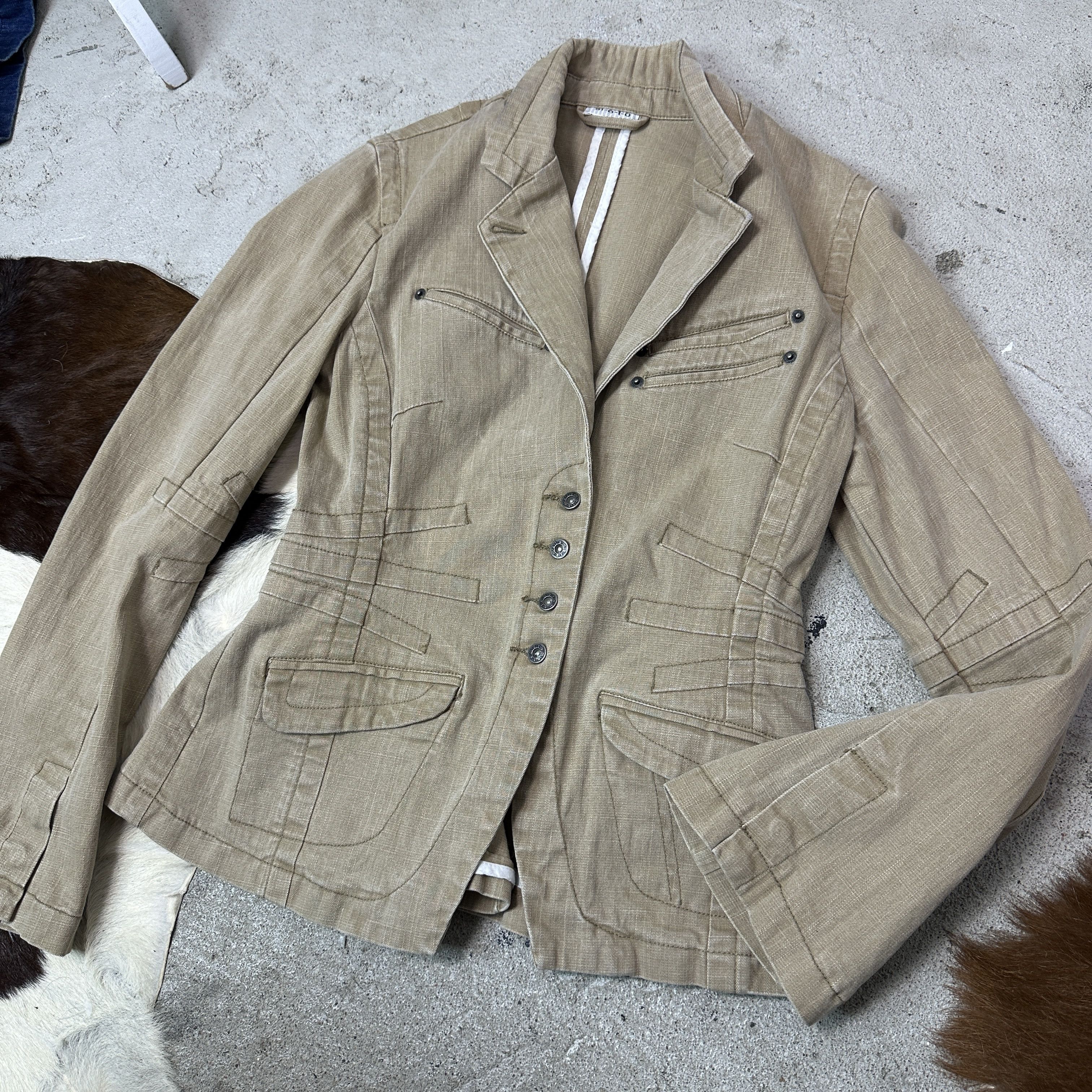 Vintage Vintage Classy Minimalist Corduroy Fitted Blazer 00s Size L / US 10 / IT 46 - 5 Thumbnail