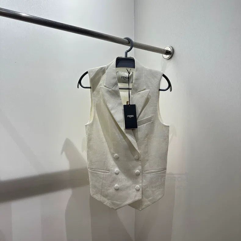 Fendi Fendi Linen Silk Sleeveless Suit Vest Size XS / US 0-2 / IT 36-38 - 1 Thumbnail