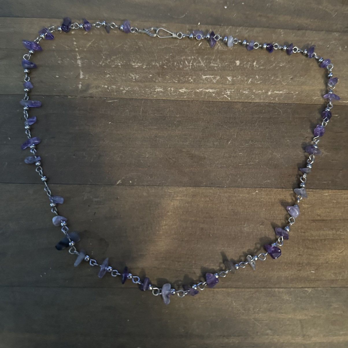 Vintage Vintage silver amethyst chip chain necklace Size ONE SIZE - 2 Thumbnail