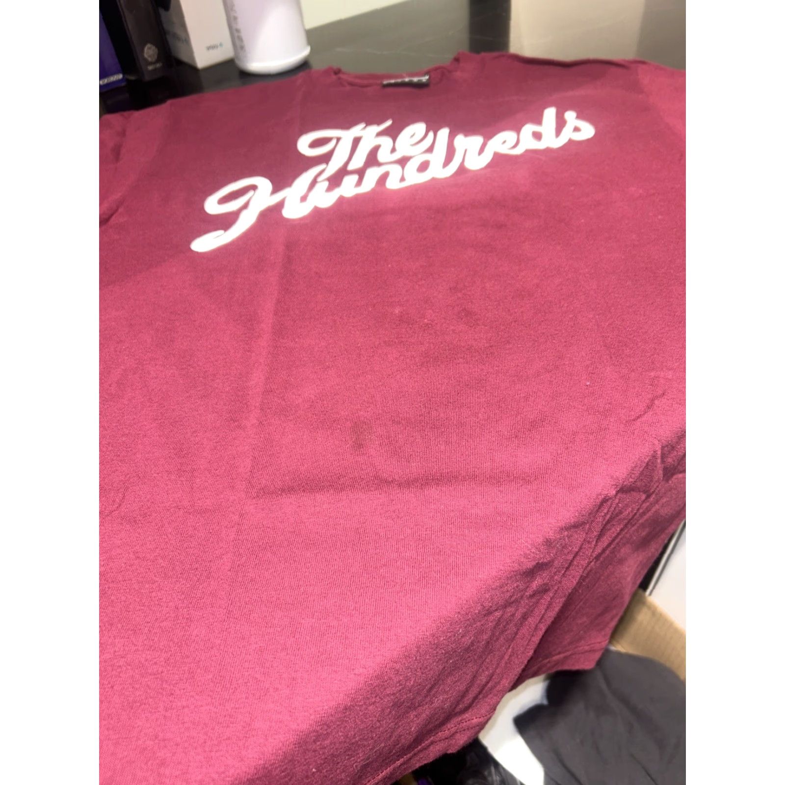 The Hundreds The Hundreds Burgundy Slant Print Logo Tee T-Shirt Men Small Red Logo Short Sleeve Crew Neck Regular Fit Size US S / EU 44-46 / 1 - 3 Thumbnail
